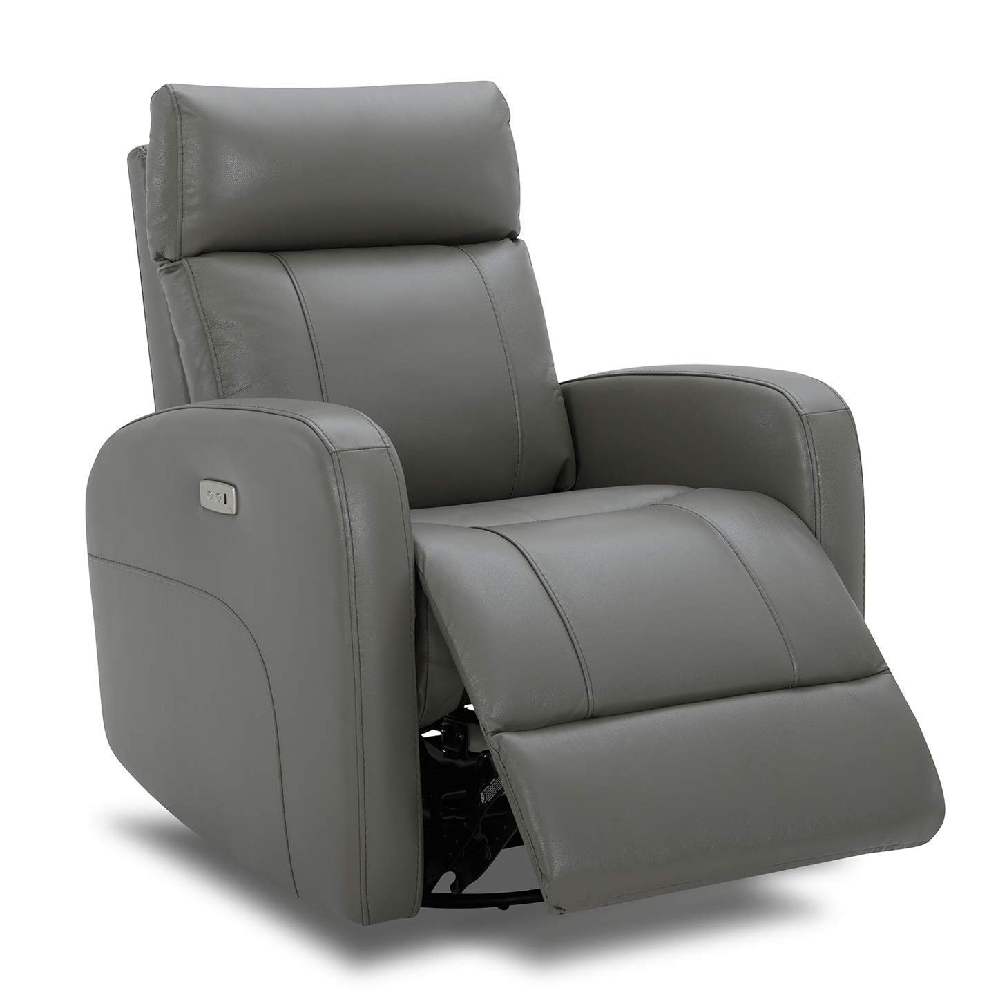 CHITA Genuine Leather Power Recliner Chair for Adults, FSC Certified Electric Nursery Swivel Glider for Living Room, Camel Brown