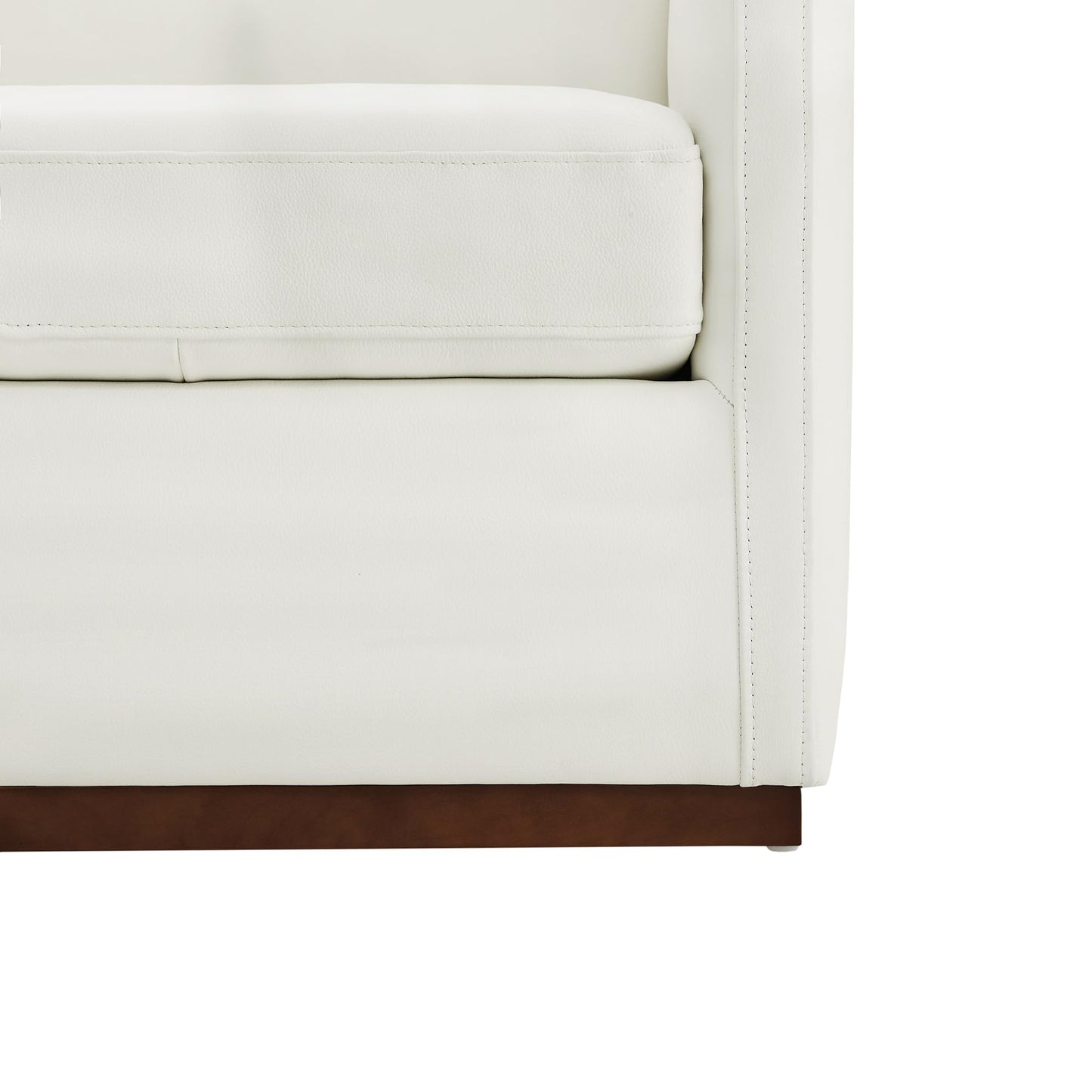 CHITA Genuine Leather Swivel Accent Chair, FSC Certified Mid Century Modern Arm Chair for Living Room and Bedroom, Fully Assembled, Saddle