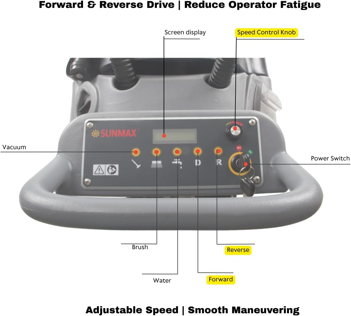 22" Self-Propelled Walk-Behind Floor Scrubber Dryer Machine, Forward/Reverse Drive, 31" Squeegee, 36,000 Sq Ft/H, Commercial Hard Floor Cleaner for Tile, Concrete, Epoxy & Vinyl
