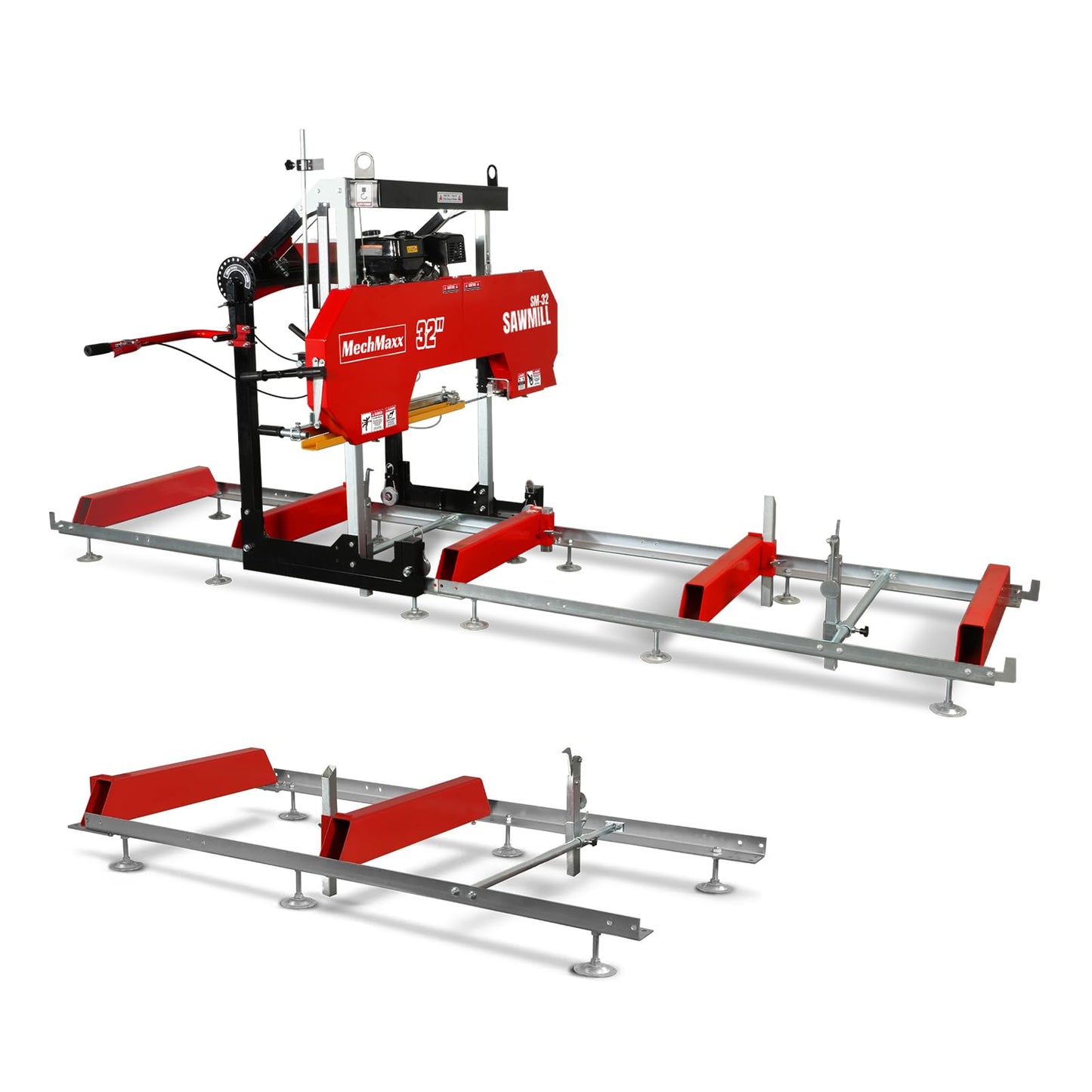 MechMaxx 36" MAX Portable Sawmill, ZONSEN 750cc 25HP V-Twin Engine, 36" Board Width, 20' Track Length, SM-36MAX