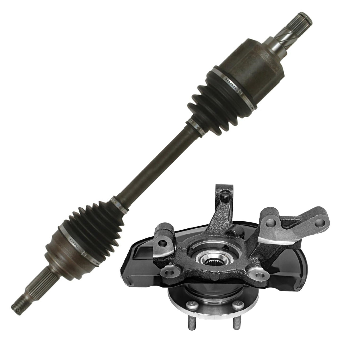 Detroit Axle - 4WD 2 Front CV Axle Shafts for 2007-2020 Chevy Silverado 1500 GMC Sierra Suburban Yukon XL 1500 Tahoe Avalanche Escalade ESV EXT 6 Lugs CV Axle Shafts Assembly Pair Replacement