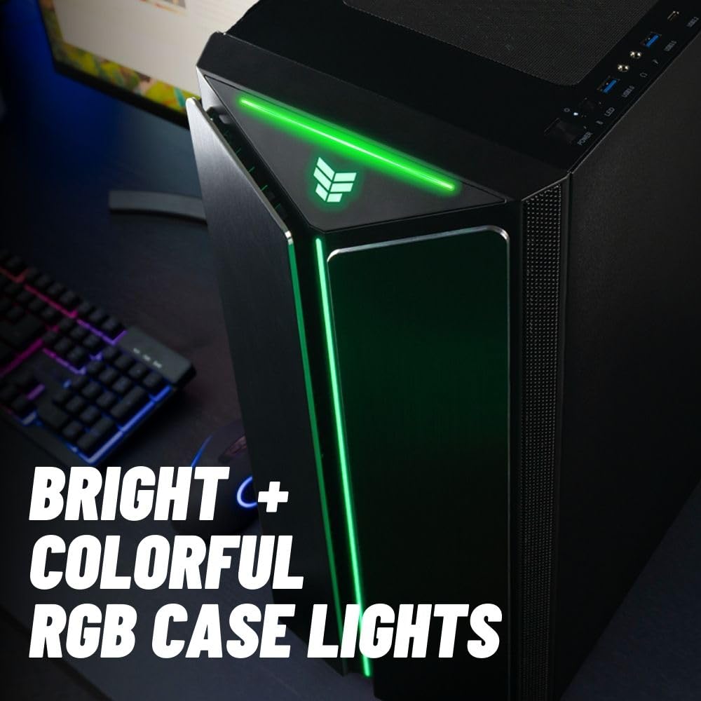 Mantis V2 - RTX 5060, Ryzen 7 5700X, 32GB RAM, 1TB NVMe Gen4 SSD, Prebuilt Gaming Desktop PC w/Windows 11 Pro, 3-Year Warranty, RGB Gamer Keyboard + Mouse, Internal Wi-Fi 6, RJ45, 3X DP & HDMI