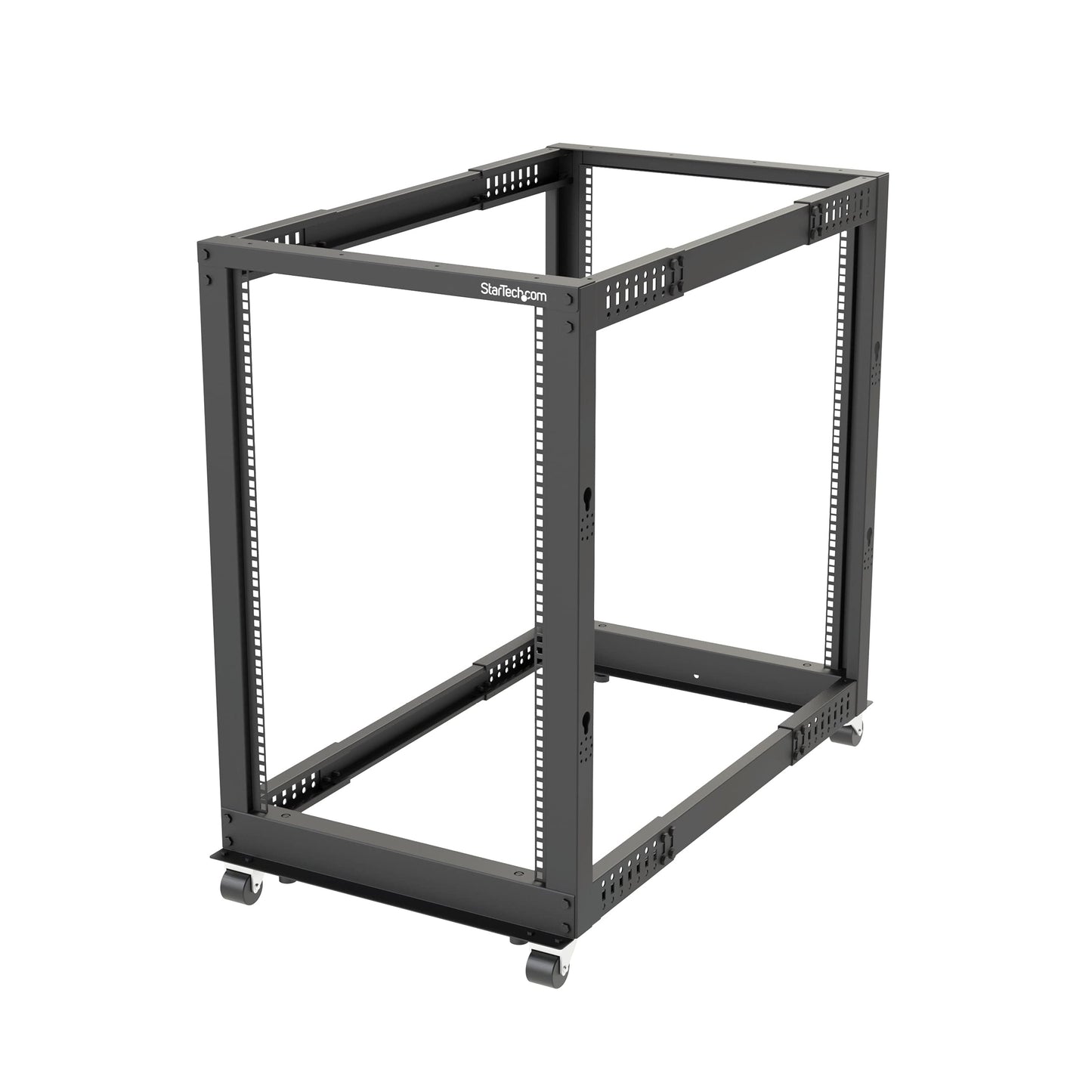 StarTech 25U 4-Post Server Rack, 19in Open Frame Rack with 40in (101cm) Mounting Depth and 1200lb (544kg) Weight Capacity, Mobile or Floor Mount IT Rack