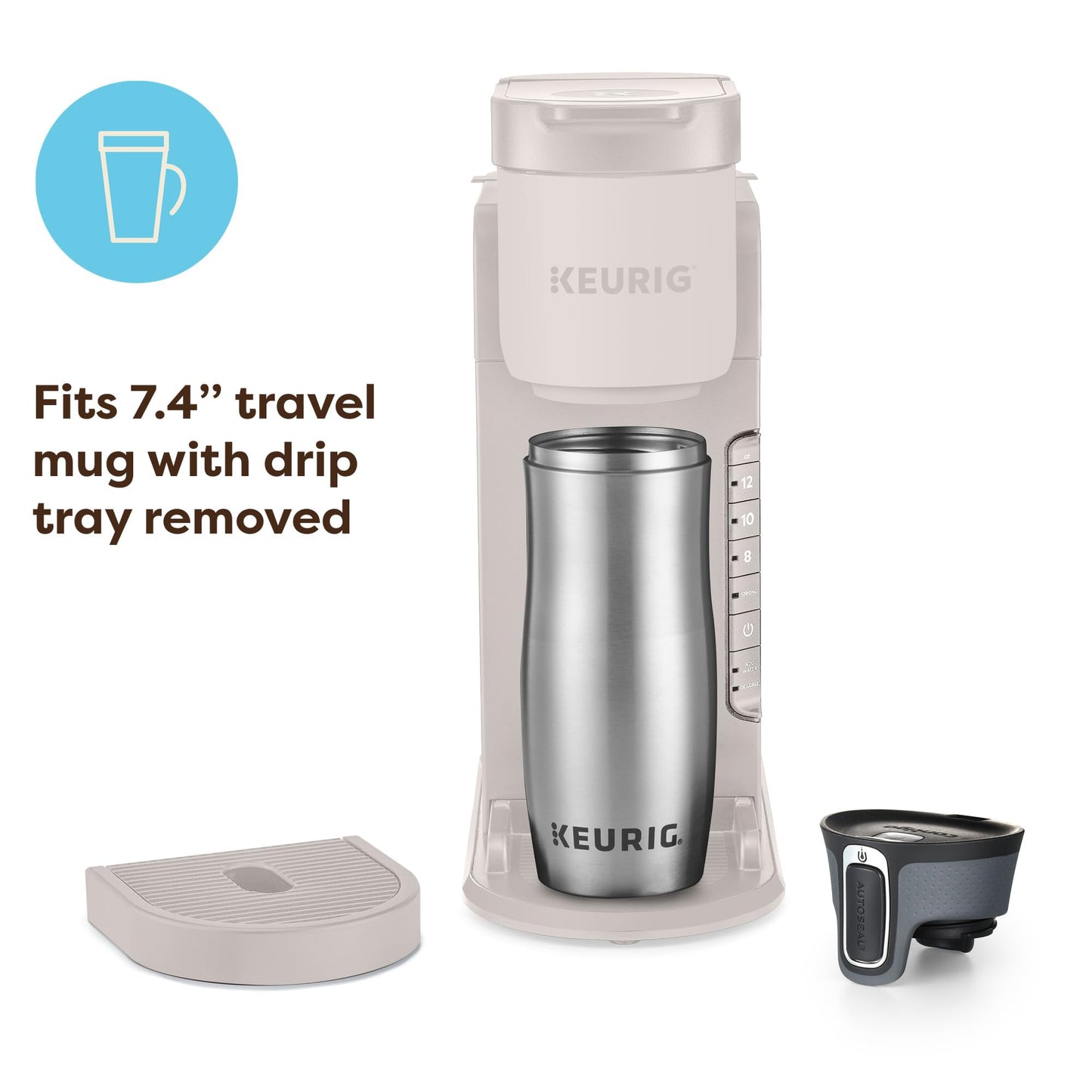 Keurig K-Express Single Serve K-Cup Pod Coffee Maker, 3 Brew Sizes, Strong Button Feature, 42oz Removable Reservoir, Mint