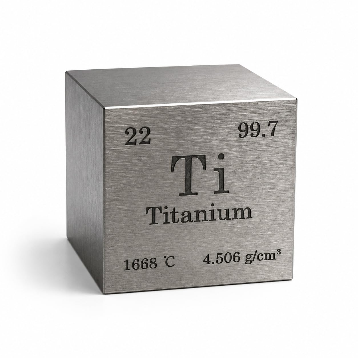 0.5 Inch Titanium Cube, 12.7mm High-Purity Ti Metal Density Cube, Precision-Machined Titanium Element Block for STEM Education, Periodic Table Display & Collectors