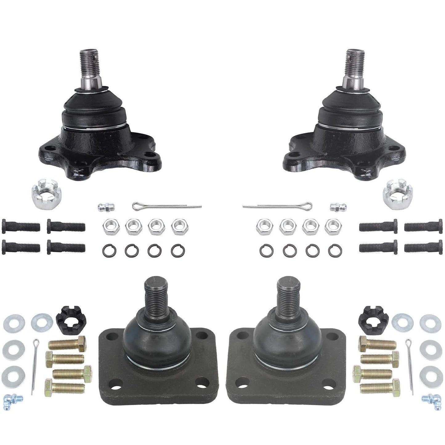 Detroit Axle - 4WD Front 4pc Ball Joints for Ford F-250 F-350 F-450 F-550 Excursion, 4 Upper & Lower Ball Joints Replacement