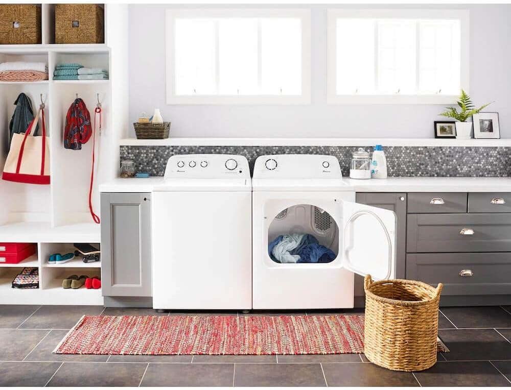 AMANA NED4655EW 6.5 cu. ft. Front Load Electric Dryer with 11 Drying Cycles, White