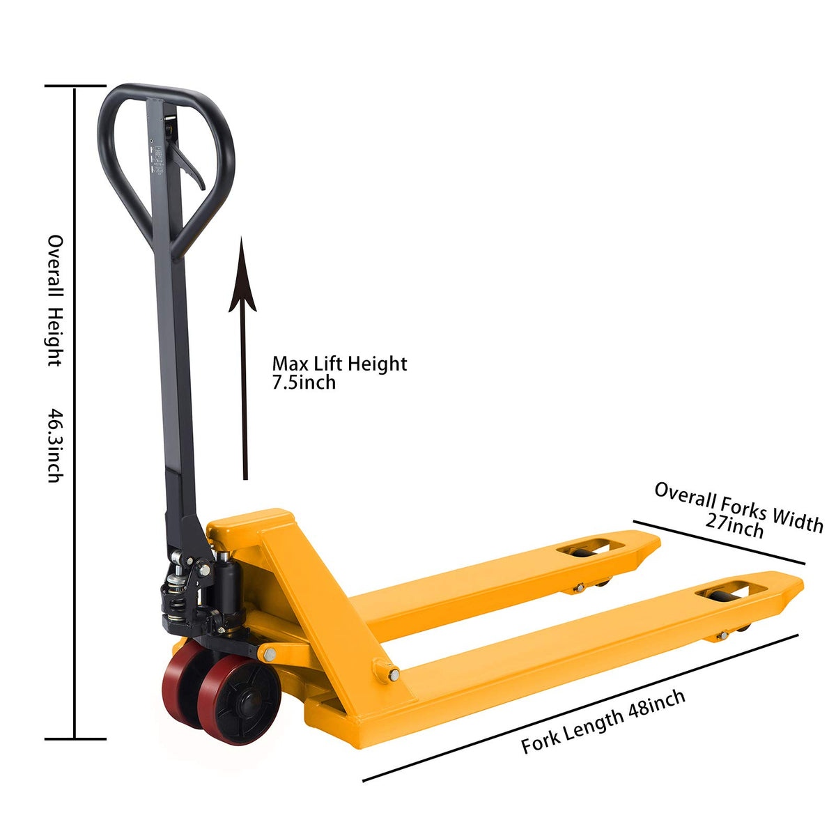 Tory Carrier Pallet Jack 11000lbs Capacity, Heavy Duty Manual Pallet Truck 48" x 27" Forks