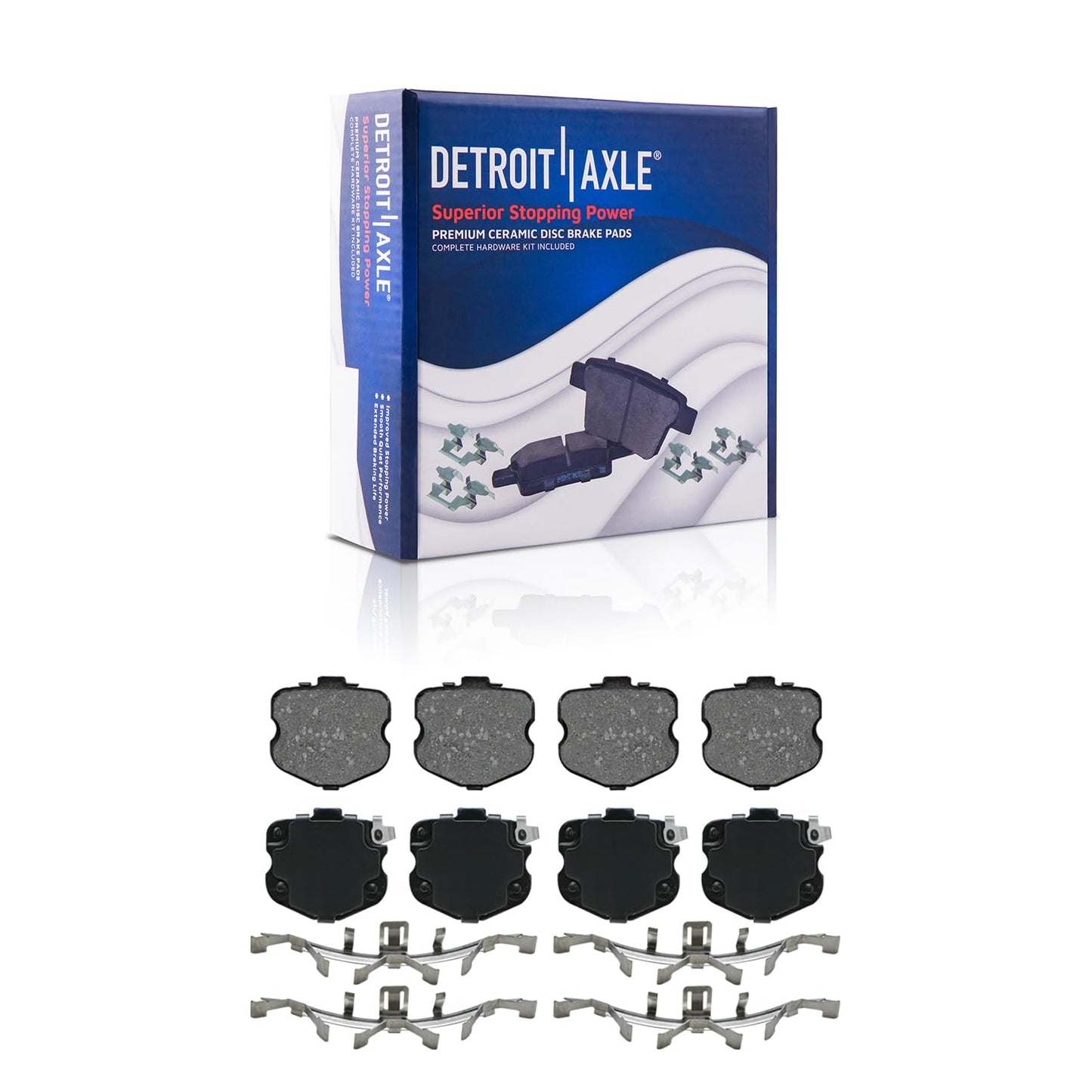 Detroit Axle - Front Brake Kit for Chevrolet GMC Silverado Suburban Sierra Savana Yukon XL 1500 Tahoe Cadillac Escalade Disc Brake Rotors Ceramic Brakes Pads Replacement : 12" inch Rotor