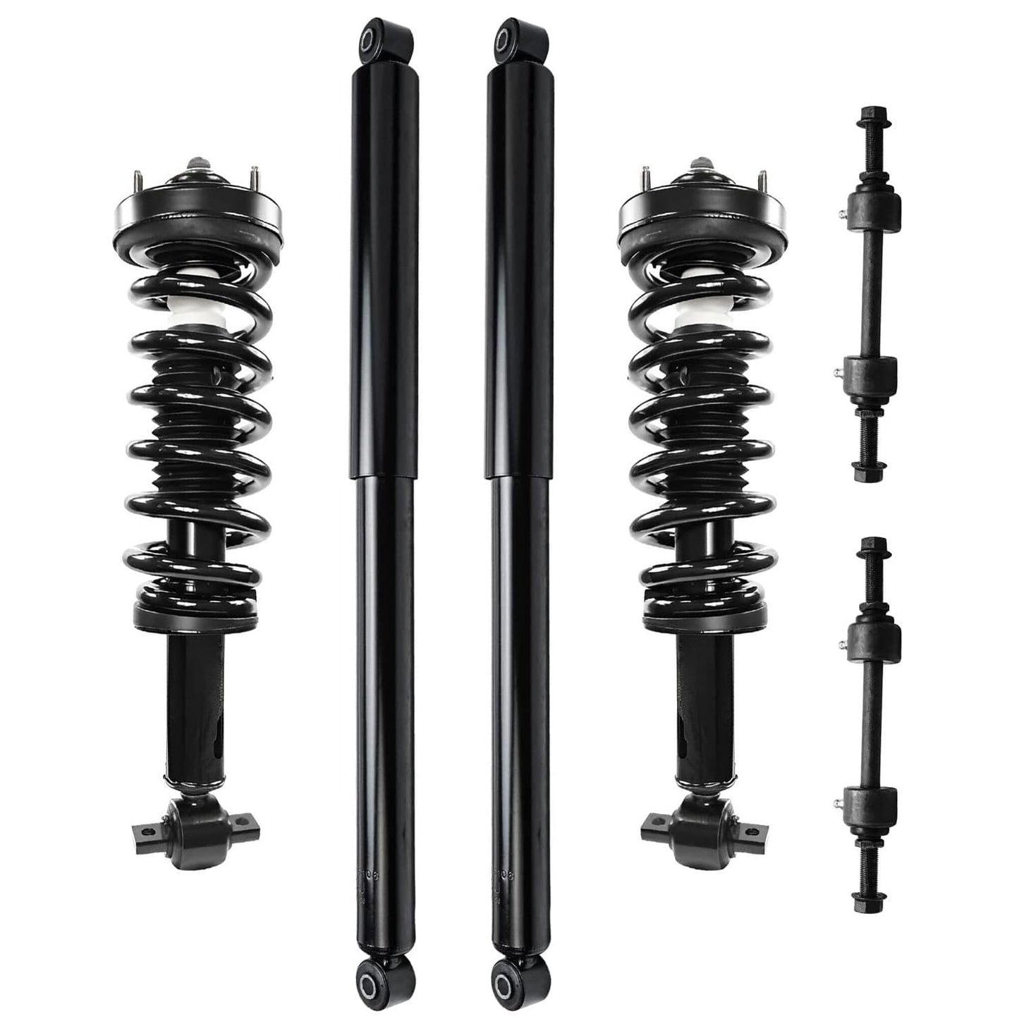 Detroit Axle - 6pc Struts Shocks Kit for 2014-2018 Chevy Silverado 1500 GMC Sierra 1500, 2 Front Struts w/Coil Springs 2 Sway Bars 2 Rear Shock Absorbers 2015 2016 2017 Replacement Suspension
