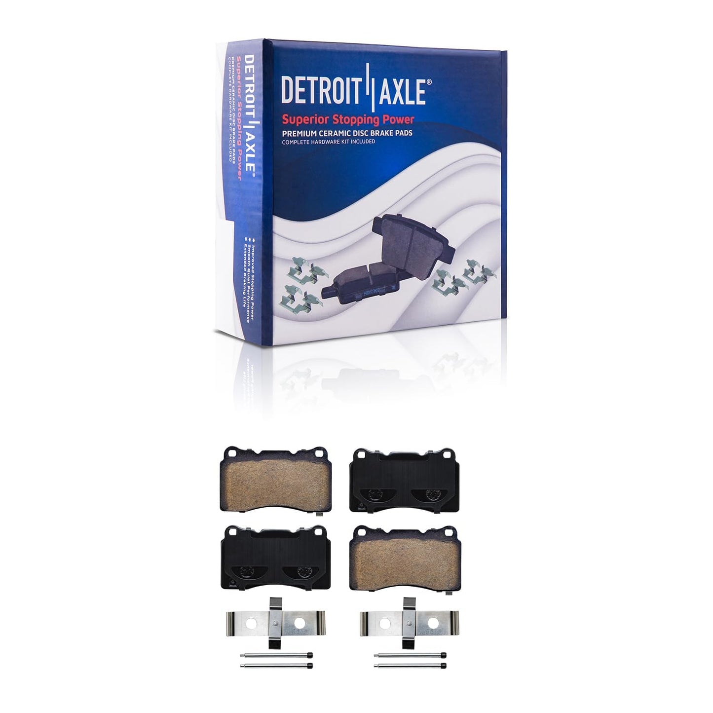 Detroit Axle - 8pc Brake Kit for Chevy GMC Silverado Sierra 1500 Yukon XL Escalade ESV Drilled & Slotted Brake Rotors Ceramic Brakes Pads Replacement : 13.50" inch Front and 13.58" inch Rear Rotor