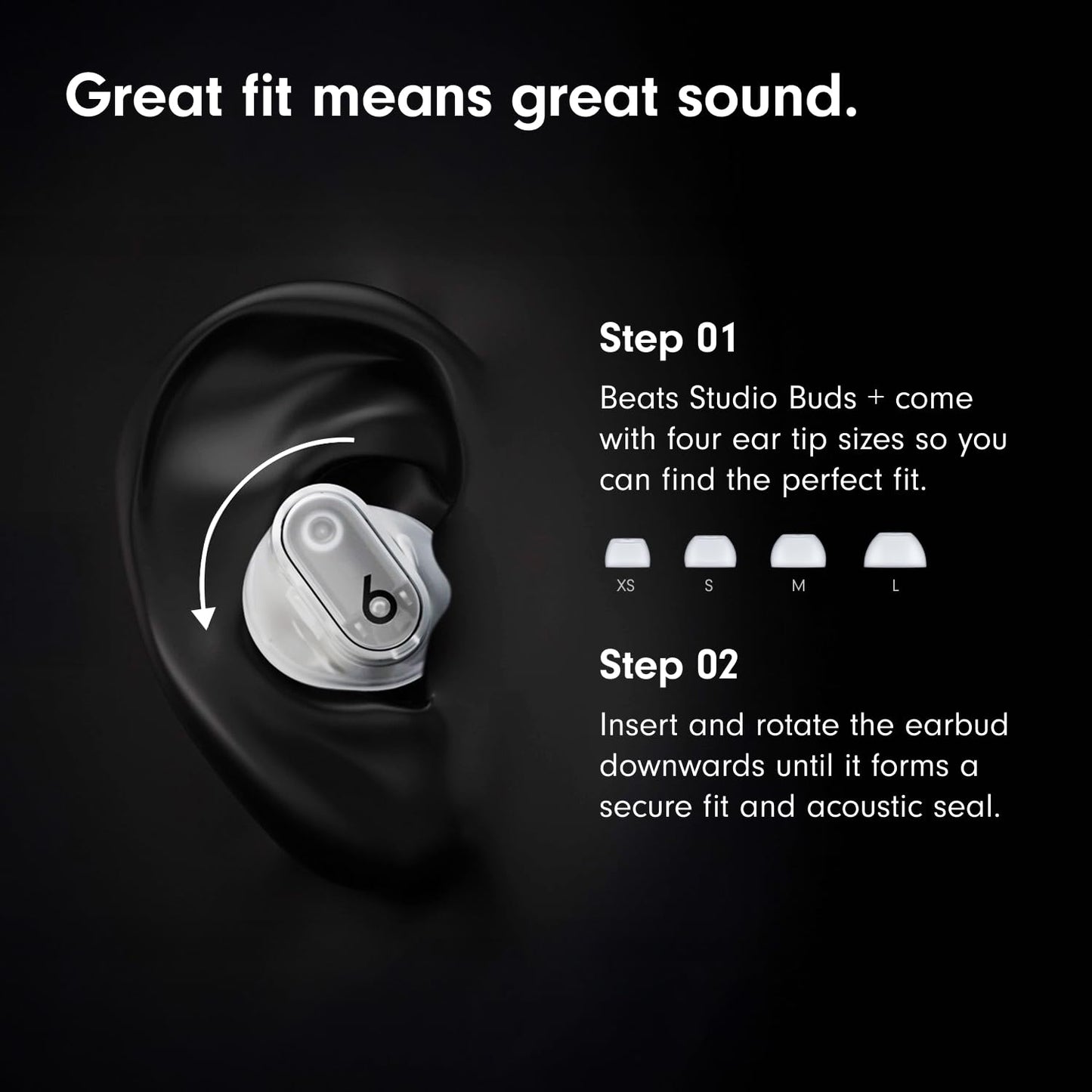 Beats Studio Buds + | True Wireless Noise Cancelling Earbuds, Enhanced Apple & Android Compatibility, Built-in Microphone, Sweat Resistant Bluetooth Headphones, Spatial Audio - Black/Gold