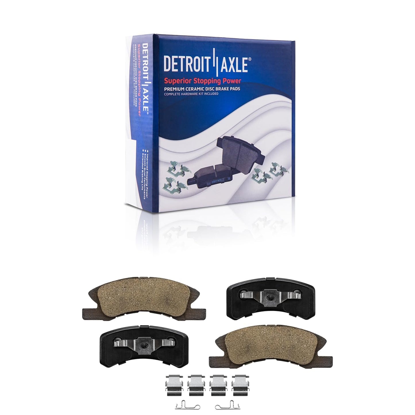 Detroit Axle - Front Brake Kit for 2012-2022 Ford F-250 Super Duty, 2013-2022 Ford F-350 Super Duty, 14.29" inch Drilled and Slotted Disc Brake Rotors Ceramic Brakes Pads Replacement