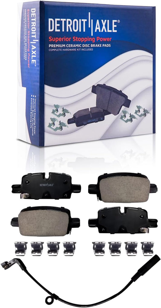 Detroit Axle - Rear Brake Pads for 2019-2024 Chevrolet Silverado 1500 | GMC Sierra 1500, 2021-2024 Tahoe Suburban Yukon XL Cadillac Escalade ESV Canyon LYRIQ Colorado Ceramic Brake Pads