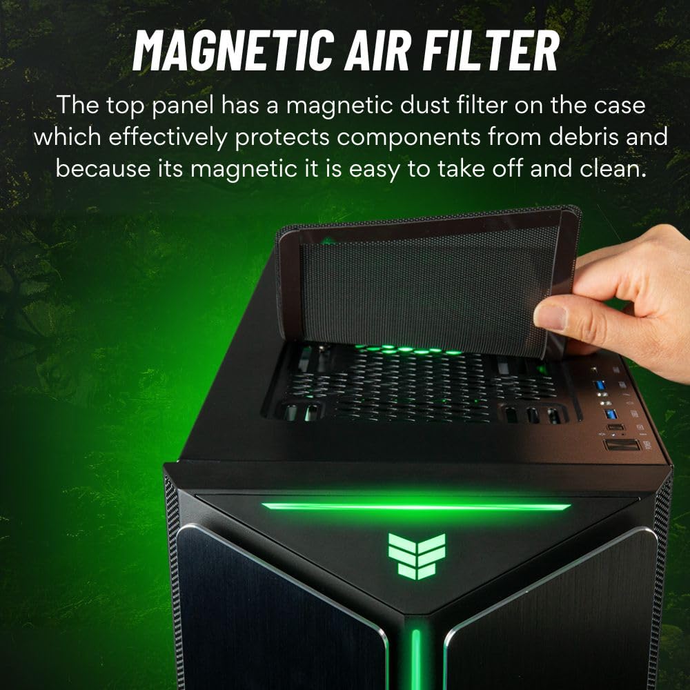 Mantis V2 - RTX 5060, Ryzen 7 5700X, 32GB RAM, 1TB NVMe Gen4 SSD, Prebuilt Gaming Desktop PC w/Windows 11 Pro, 3-Year Warranty, RGB Gamer Keyboard + Mouse, Internal Wi-Fi 6, RJ45, 3X DP & HDMI