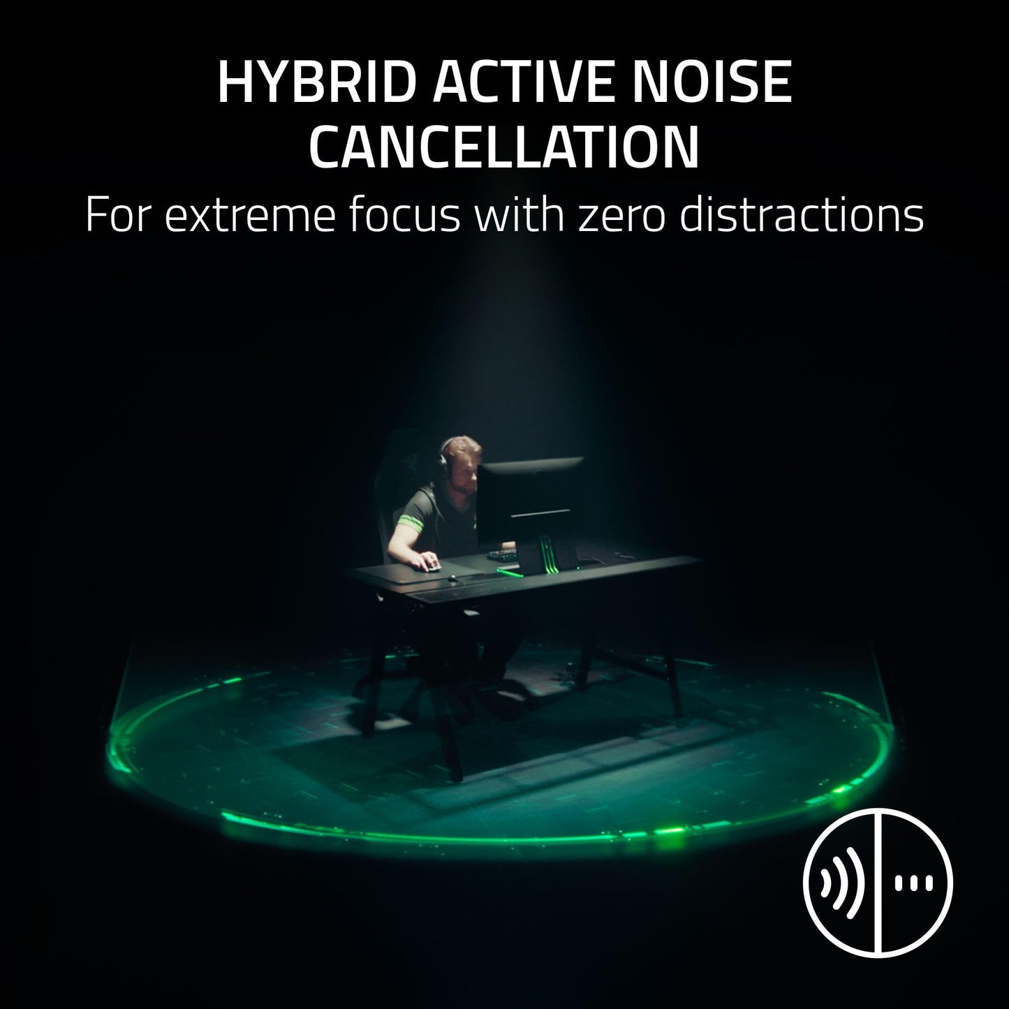 Razer BlackShark V3 Pro Wireless ANC Gaming Headset for PC: Full Band Mic - 50mm Drivers - 2.4 GHz, Bluetooth, USB, 3.5mm - Works with Mac, PS5, Nintendo Switch, Smartphone - 70 Hr Battery - Black