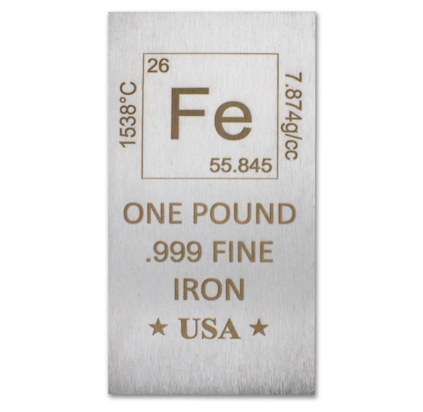 1 Pound Copper Bar Ingot Paperweight - 999 Pure Chemistry Element Design with Certificate of Authenticity by Mint State Gold