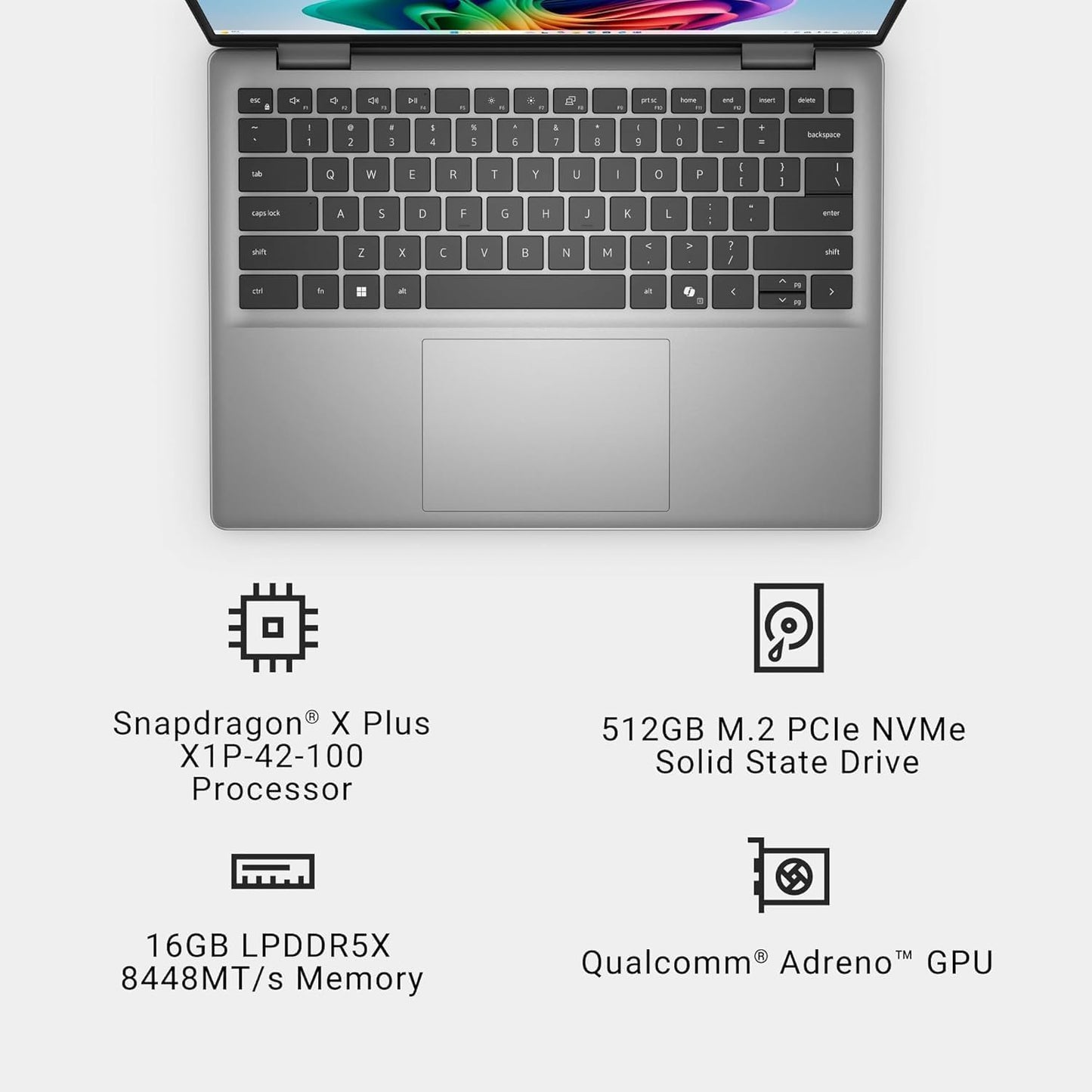 Dell Copilot + Inspiron 14 PC 5441 AI Laptop, 14 inch FHD+ (1920x1200) Display, Snapdragon X Plus, 16GB LPDDR5X RAM, 1TB SSD, Qualcomm Adreno, Backlit KB, Windows 11 Home, W/128GB PSD