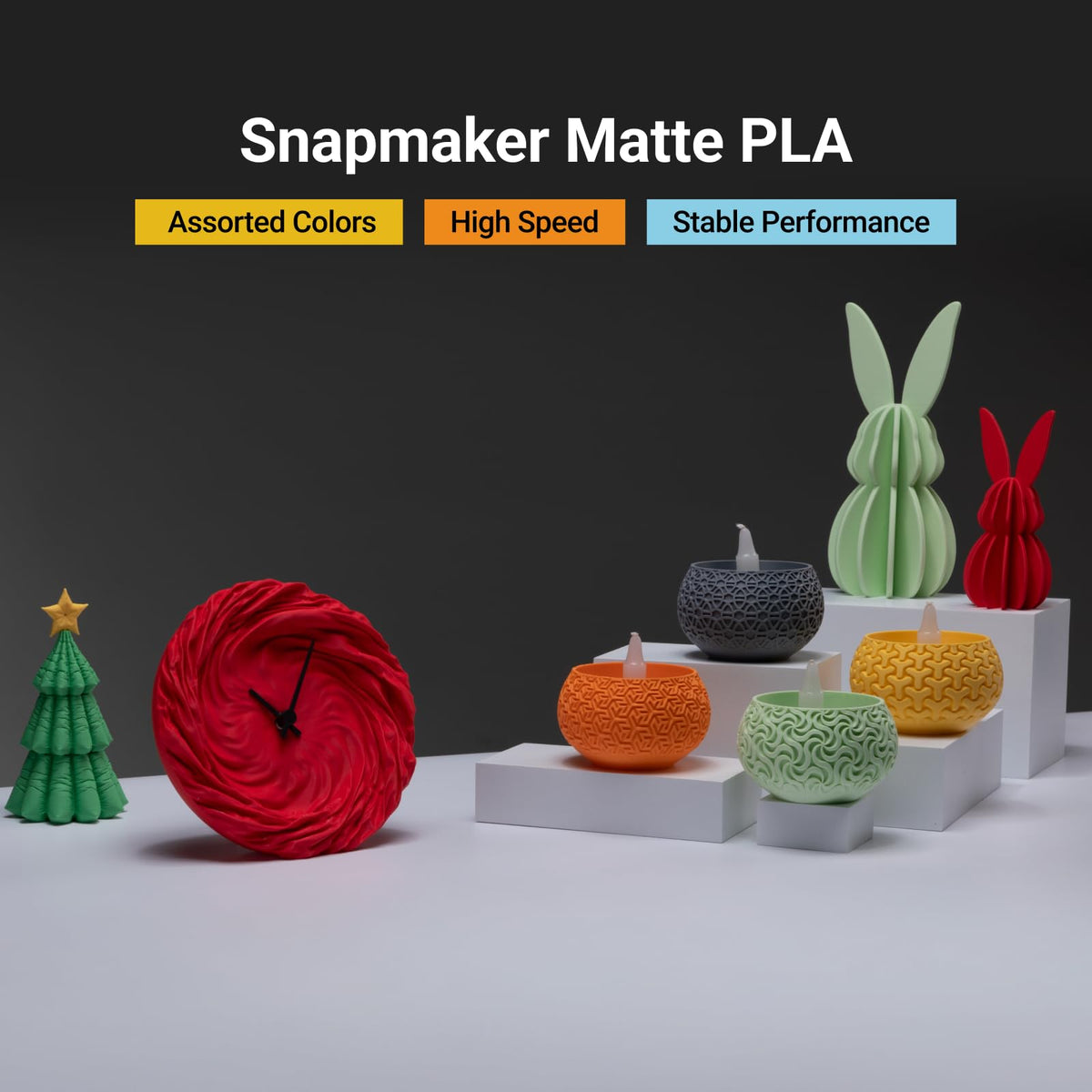 Snapmaker Matte PLA Filament 1.75mm,3D Printer Filament 1kg(2.2lbs)