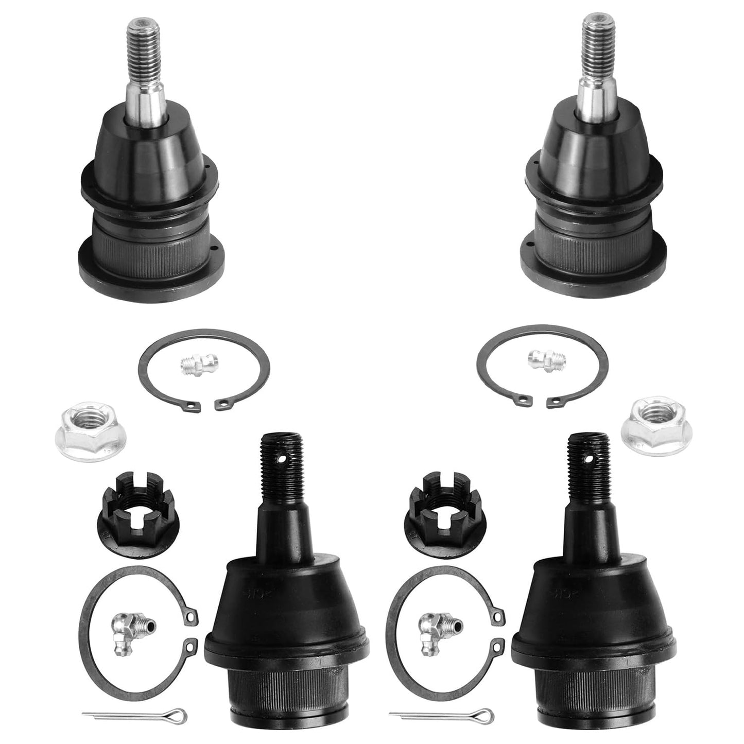 Detroit Axle - 4WD Front 4pc Ball Joints for Ford F-250 F-350 F-450 F-550 Excursion, 4 Upper & Lower Ball Joints Replacement