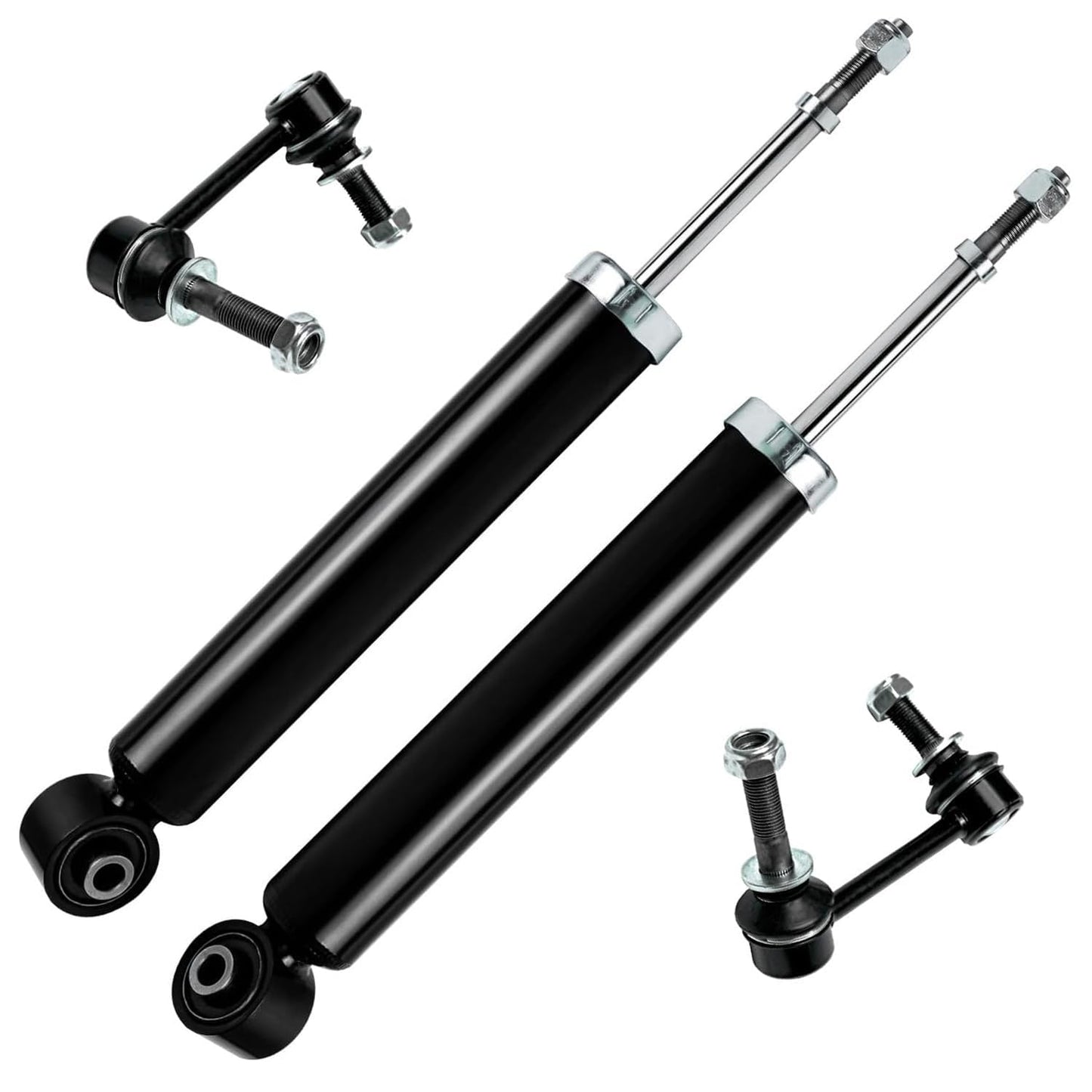 Detroit Axle - Front and Rear Shock Absorbers for 2007-2017 Jeep Wrangler, 2018 Wrangler JK 4 Complete Shock Absorber Assembly 2008 2009 2010 2011 2012 2013 2014 2015 2016 Replacement