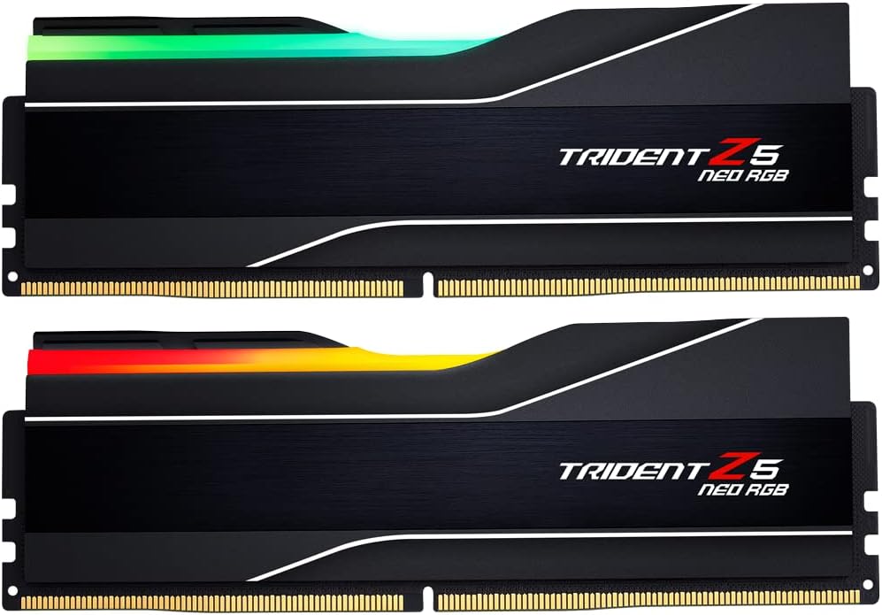 G.SKILL Trident Z5 Neo RGB Series DDR5 RAM (AMD Expo) 64GB (2x32GB) 6000MT/s CL30-40-40-96 1.40V Desktop Computer Memory U-DIMM - Matte Black (F5-6000J3040G32GX2-TZ5NR)
