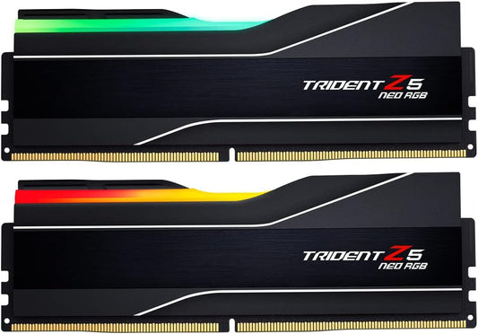 G.SKILL Trident Z5 Neo RGB Series DDR5 RAM (AMD Expo) 64GB (2x32GB) 6000MT/s CL30-40-40-96 1.40V Desktop Computer Memory U-DIMM - Matte Black (F5-6000J3040G32GX2-TZ5NR)