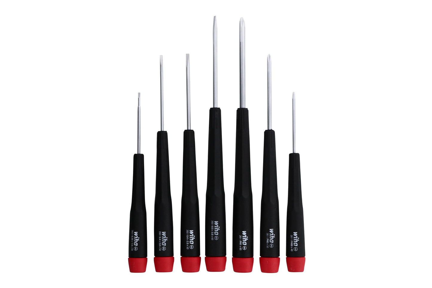 Wiha 26197 Precision Screwdriver Set, 7-Piece Mini Slotted & Phillips, PicoFinish Handles with Rotating Caps, Small Screwdrivers for Electronics & Fine Work