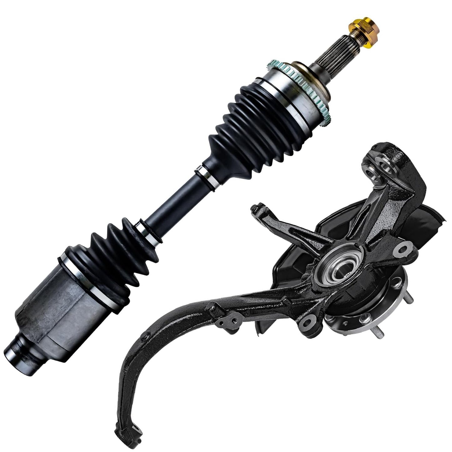 Detroit Axle - 4WD 2 Front CV Axle Shafts for 2007-2020 Chevy Silverado 1500 GMC Sierra Suburban Yukon XL 1500 Tahoe Avalanche Escalade ESV EXT 6 Lugs CV Axle Shafts Assembly Pair Replacement
