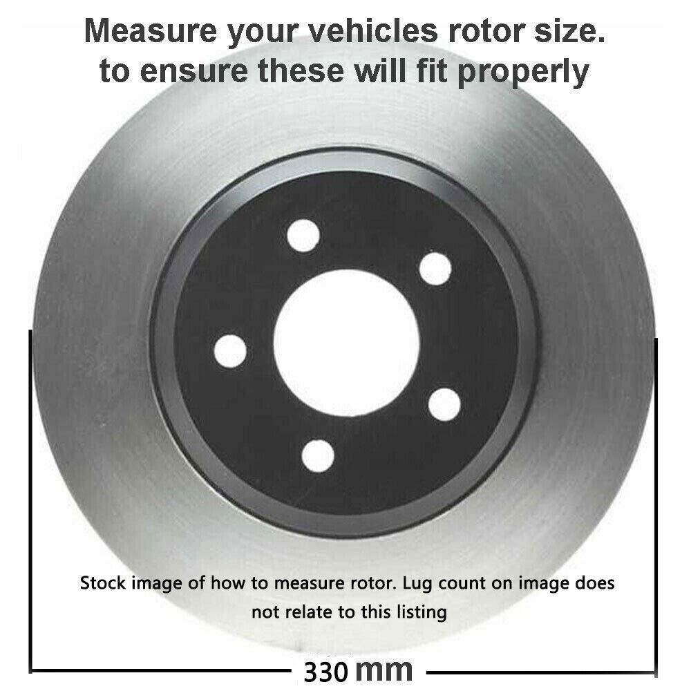 Detroit Axle - Front Brake Kit for Chevy GMC Silverado Sierra Suburban Express Savana 1500 Tahoe Yukon XL Escalade ESV EXT XTS Drilled & Slotted Brake Rotors Ceramic Brakes Pads : 12.99'' inch Rotor