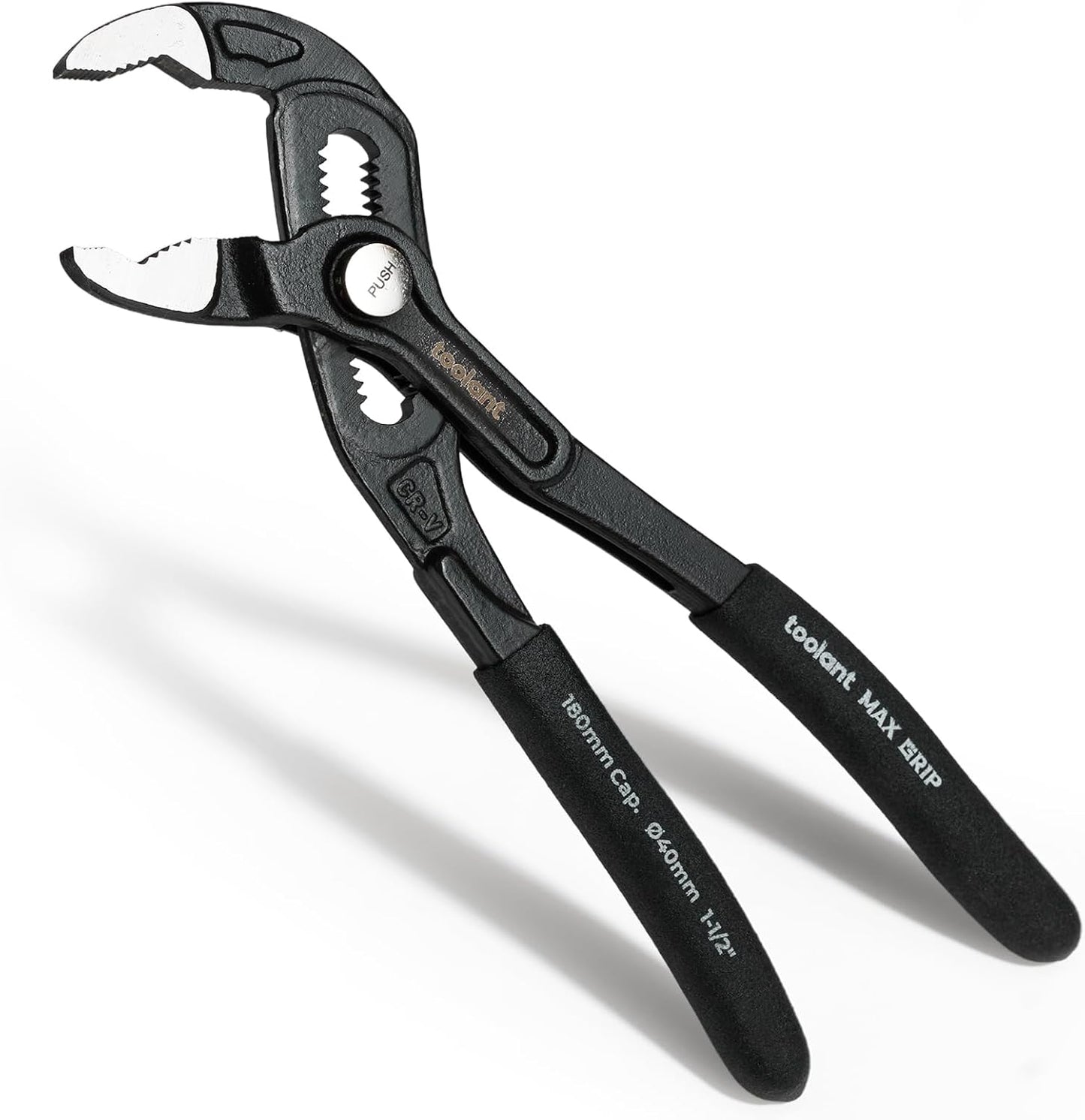 toolant Water Pump Pliers, 7 inch Groove Joint Pliers, Quick Release Tongue and Groove Pliers with 18-Position Adjustment, V-Jaw Design with Comfort Grips