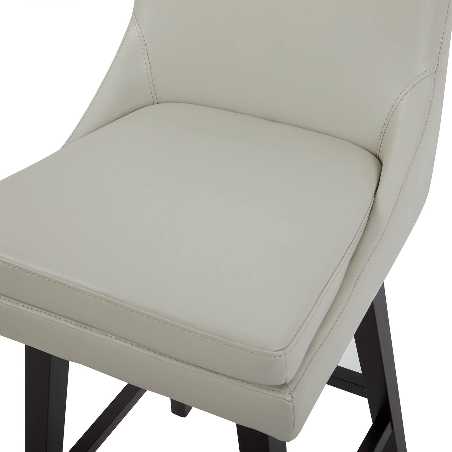 CHITA Bar Height Swivel Barstool with Back Set of 2, FSC Certified Upholstered Bar Stool, 30.7" H Seat Height, Fabric in Ivory