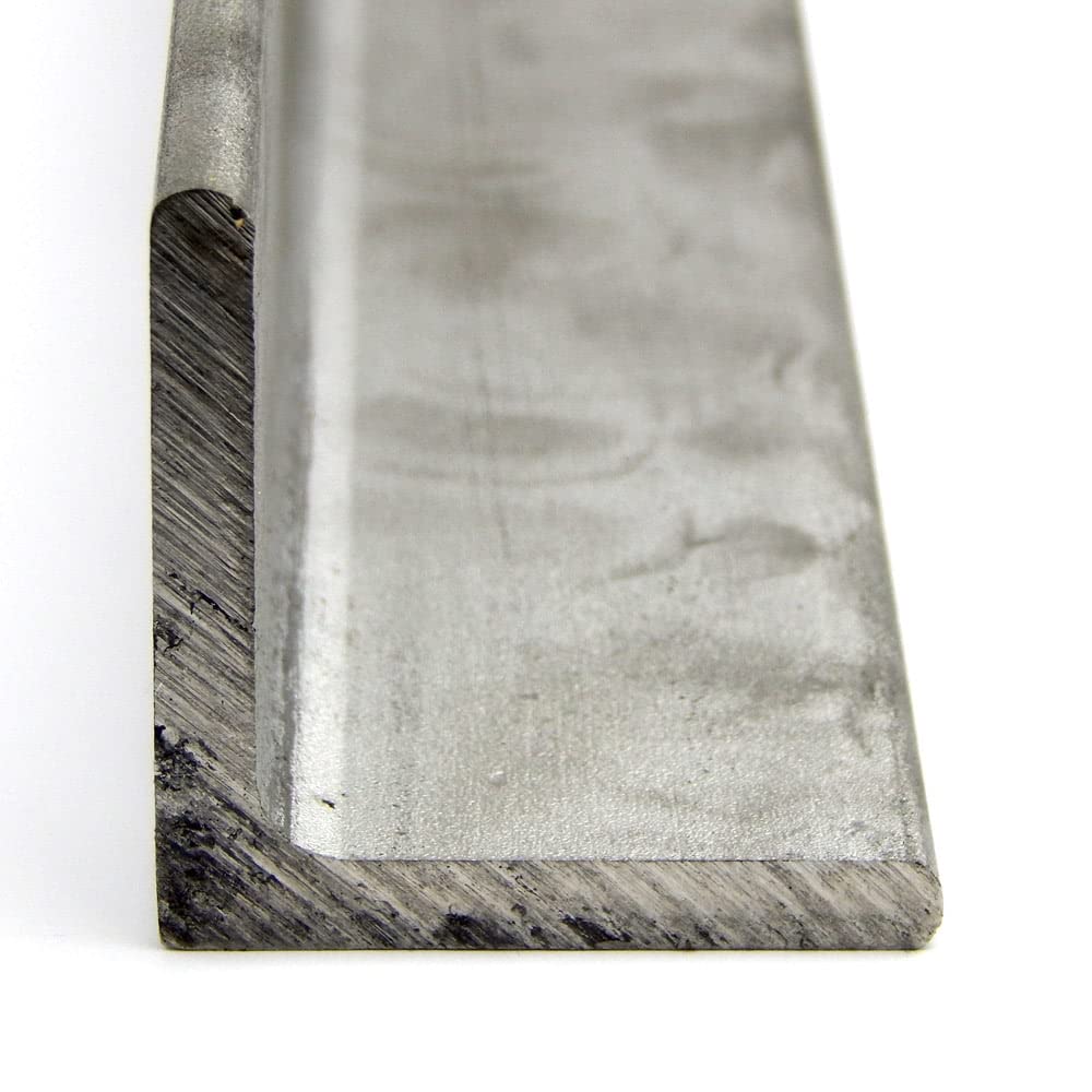 316 Stainless Steel Angle, Unpolished (Mill) Finish, ASTM A276, Equal Leg Length, Rounded Corners, 1" Leg Lengths, 0.125" Wall Thickness, 36" Length, OnlineMetals