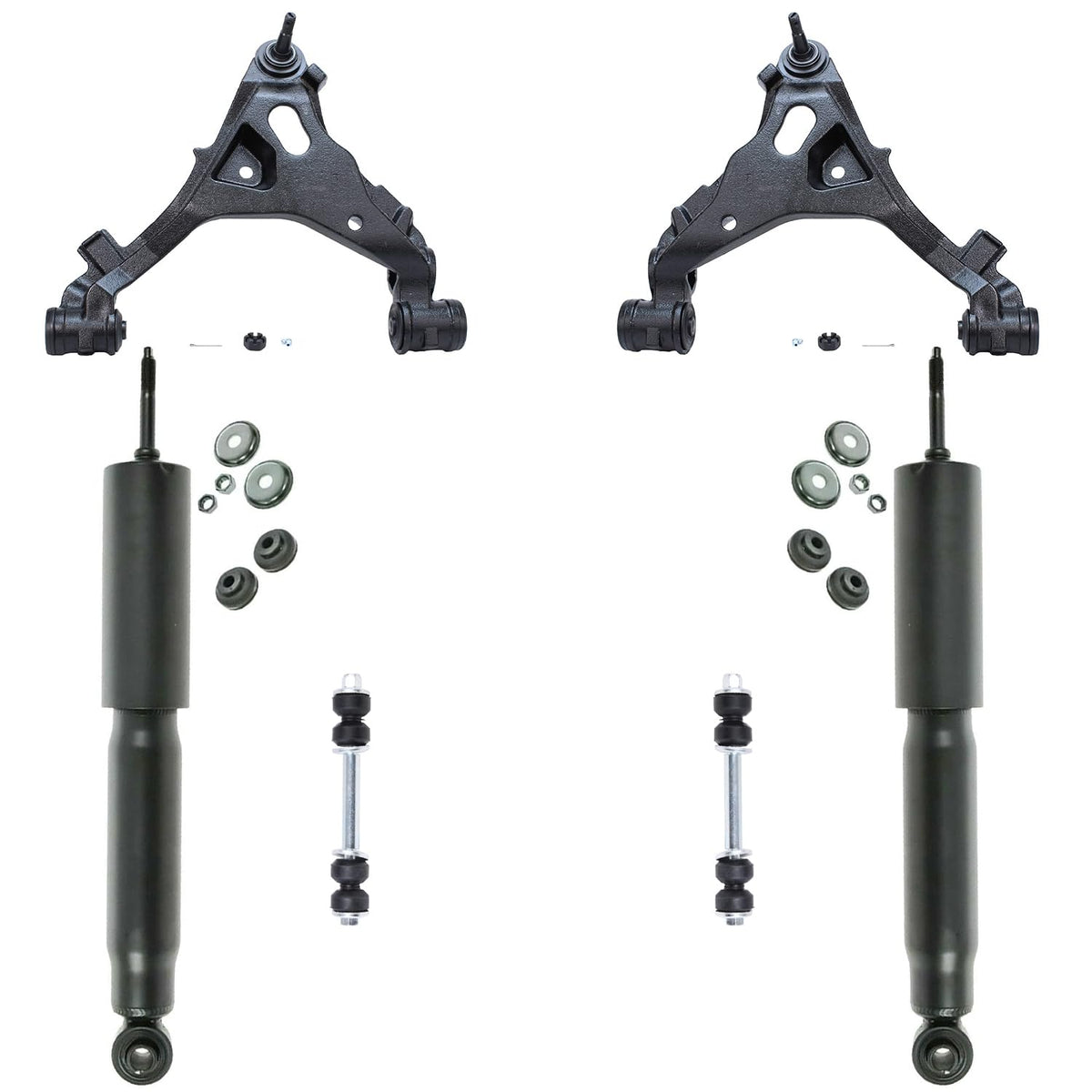 Detroit Axle - Rear Shock Absorbers for 2007-2024 Chevrolet Silverado 1500 | GMC Sierra 1500, 2pc Rear Shock Absorbers Assembly Pair Replacement