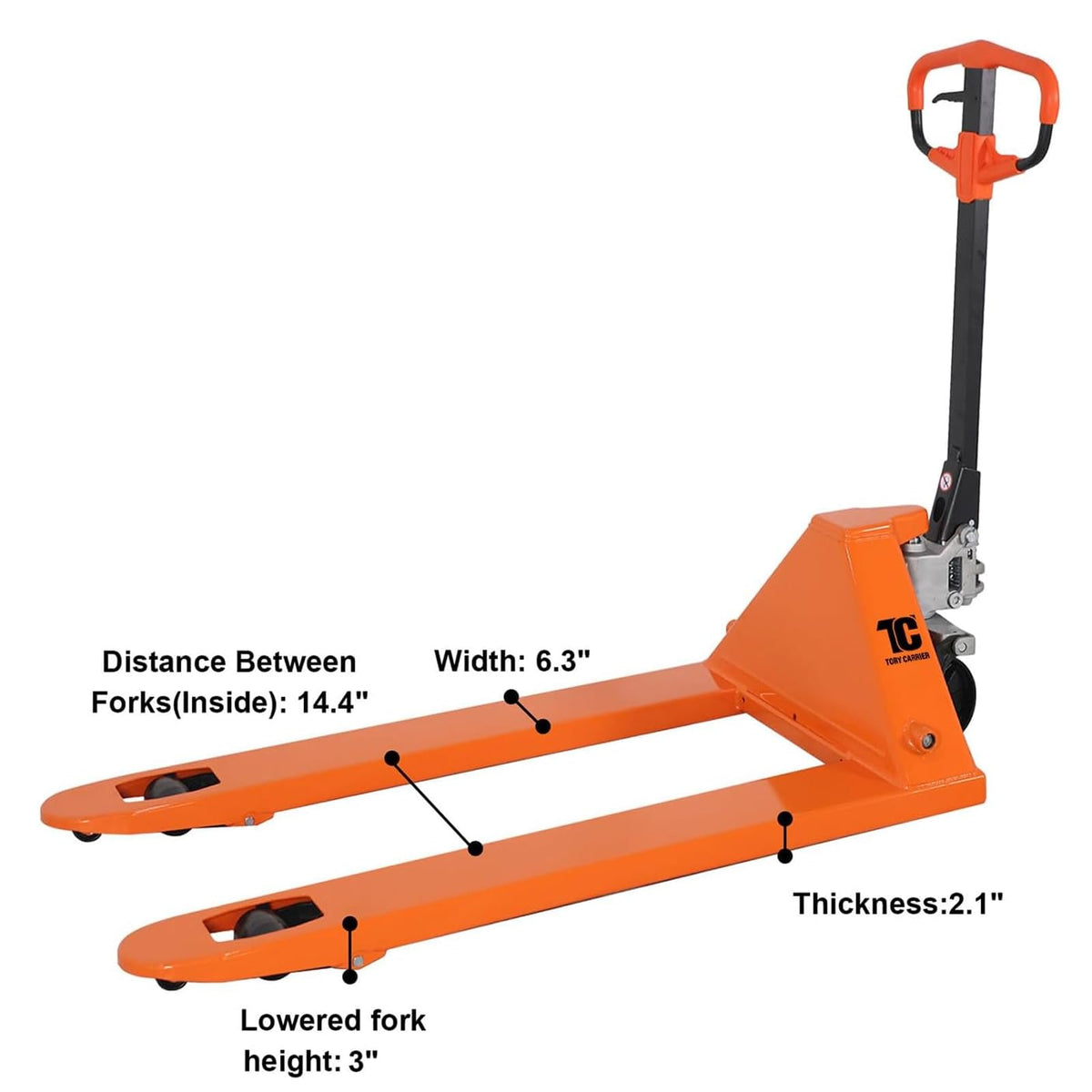 Pallet Jack, 6600 Lb. Capacity 27 x 48 Forks Mannual Pallet Truck, Hand Trucks with Replacement Load Wheels