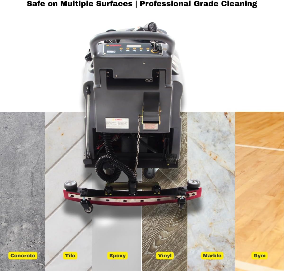 SUNMAX RT50D 22" Self-Propelled Floor Scrubber Dryer, 14.5-gal Tank, Up to 36,000 sqft/hour, Complete Set of Parts