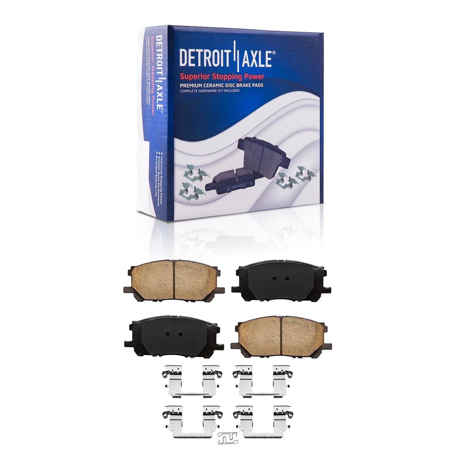 Detroit Axle - Front Brake Kit for Chevy GMC Silverado Sierra 2500HD 3500, Avalanche 2500, Sierra 3500HD, Express Savana 3500 4500 Drilled Disc Brakes Rotors Ceramic Brake Pads Replacement:12.8" inch