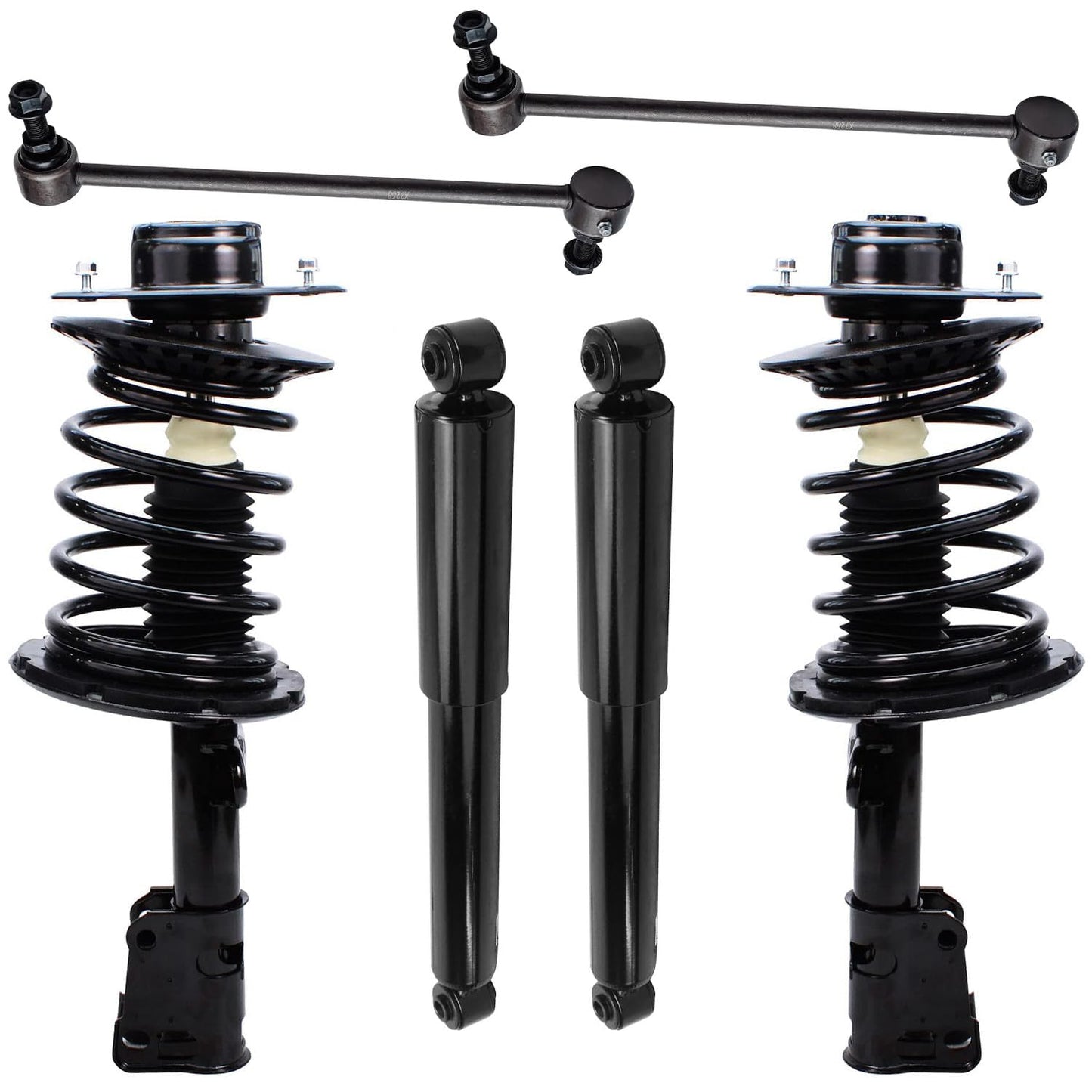 Detroit Axle - 6pc Struts Shocks Kit for 2014-2018 Chevy Silverado 1500 GMC Sierra 1500, 2 Front Struts w/Coil Springs 2 Sway Bars 2 Rear Shock Absorbers 2015 2016 2017 Replacement Suspension