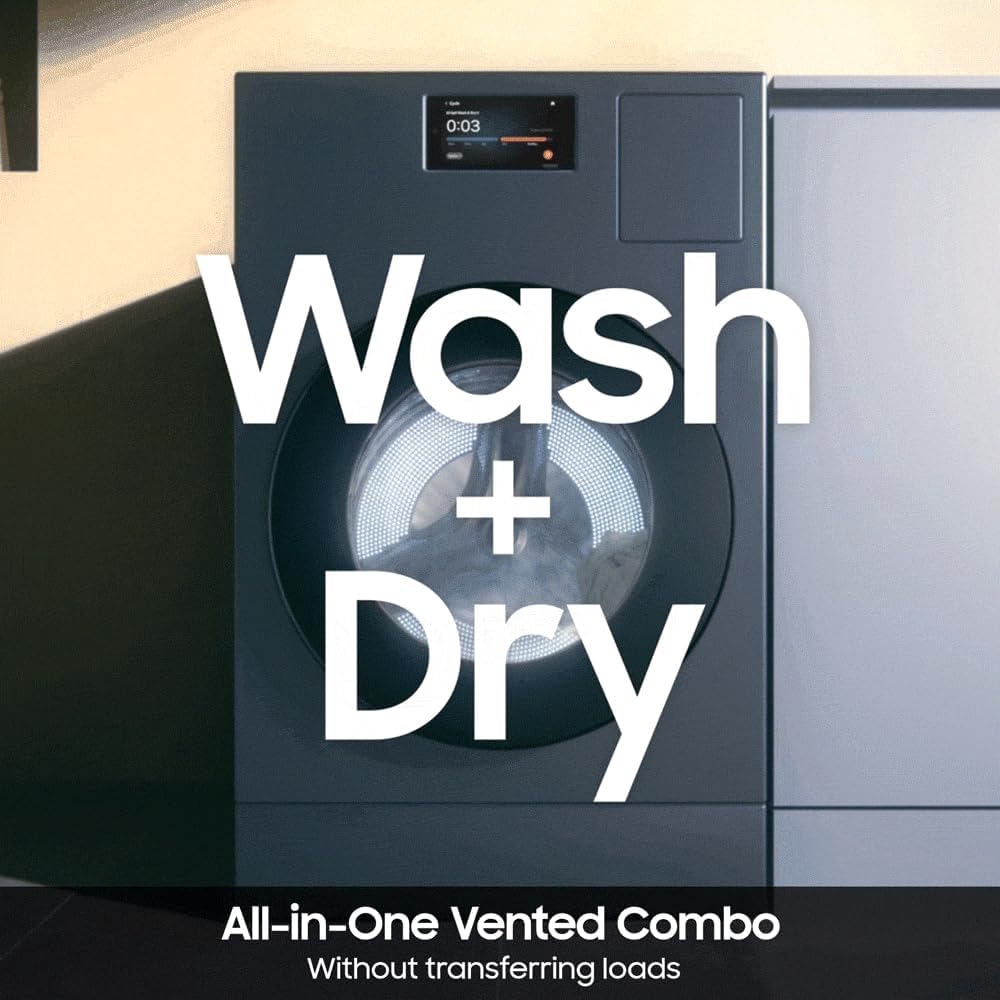 Samsung 5.3 cu ft. Bespoke AI Laundry Vented Combo™ All-in-One Ultra Capacity Washer and Electric Dryer with AI Home, Dark Steel, WD90F53AVSUS