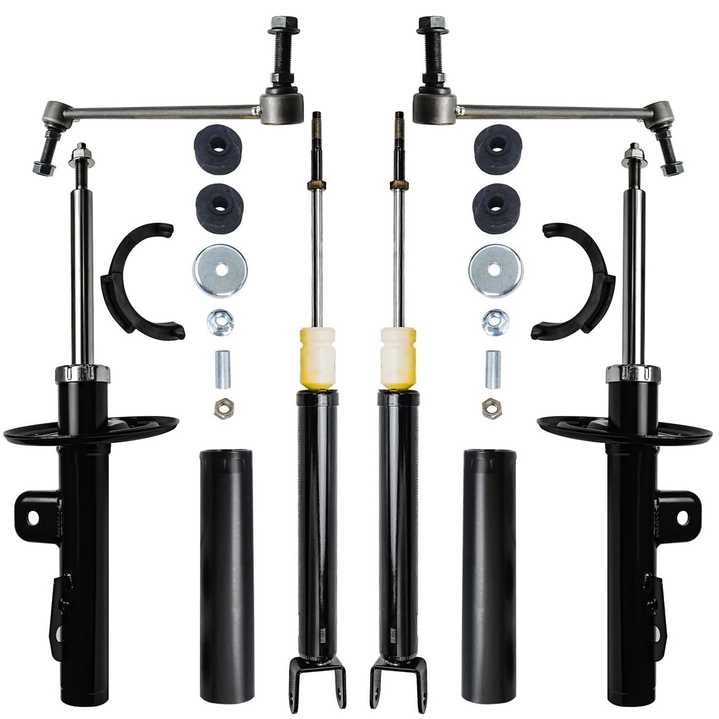 Detroit Axle - Rear Shock Absorbers for 2007-2024 Chevrolet Silverado 1500 | GMC Sierra 1500, 2pc Rear Shock Absorbers Assembly Pair Replacement