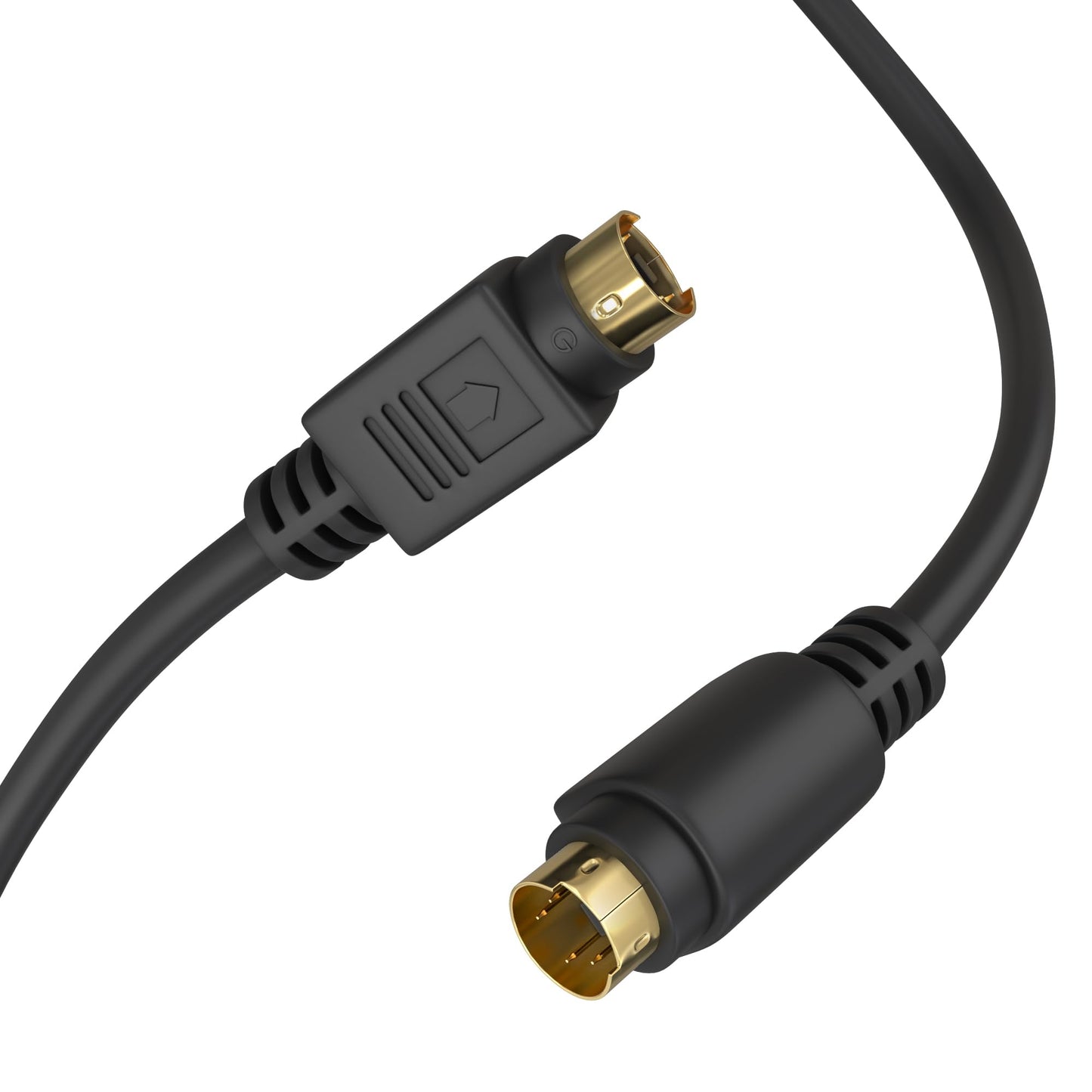 Cmple - S Video Cable 25 ft SVHS 4-PIN Video Cable Mini Din S-Video Cord for Home Theater, Camcorder, DSS Receiver, DVD Player- Black