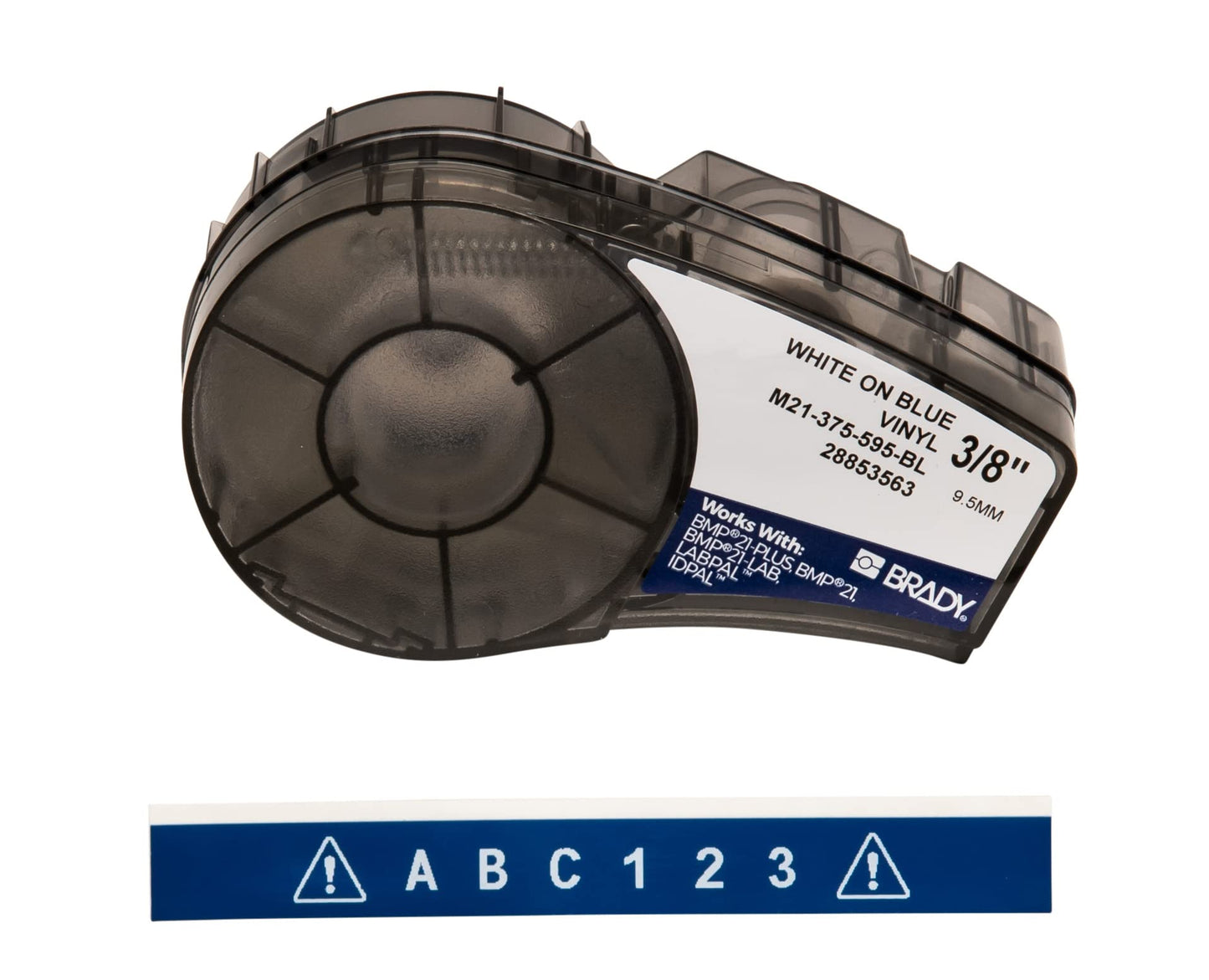 Brady Authentic (M21-750-595-WT) All-Weather Vinyl Label for Indoor/Outdoor ID, Lab and Equipment Labeling, Black on White- For M210, M210-LAB, M211, BMP21-PLUS and BMP21-LAB Printers, .75" W 21' L