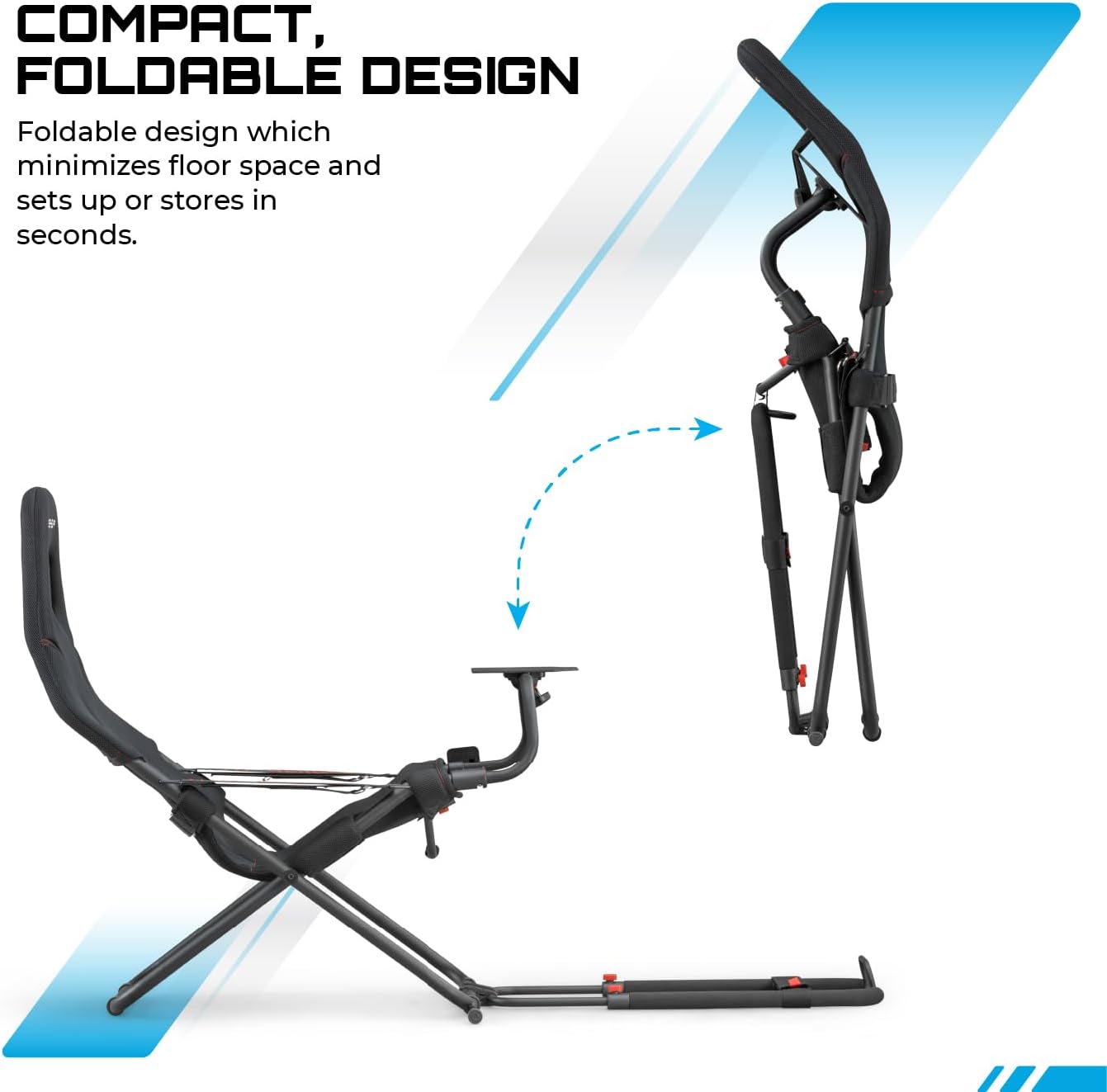 PLAYSEAT Challenge Racing Simulator Cockpit | Foldable & Adjustable | for High Performance Sim Racing | Compact & Flexible | Supports All Steering Wheels & Pedals | for PC and Console