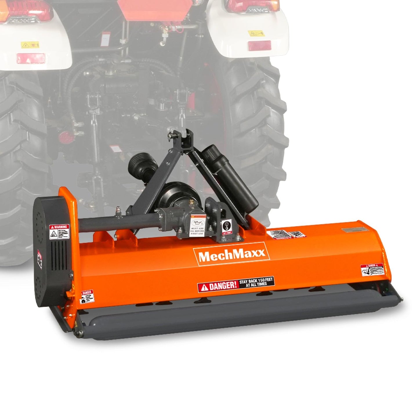 MechMaxx 60'' inch PTO Powered 3 Point Standard Duty Flail Mower for 15-35hp Tractor, NOT Suitable for Quick Hitch, Model EFS60 Orange