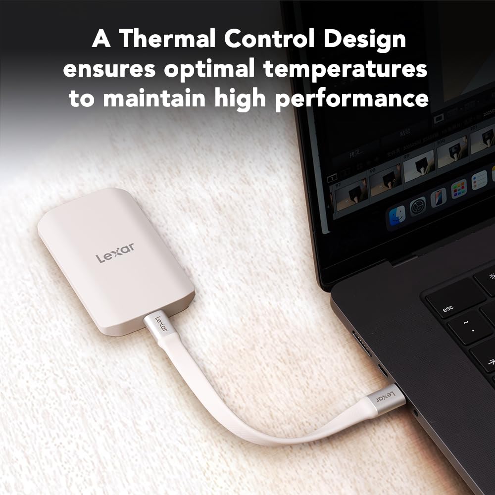 Lexar 2TB ES3 External SSD, Up to 1050MB/s Read, Storage Expansion, Compatible w/USB-C Smartphones, iPhone 15/16, PC, Mac, Tablets, Sleek & Sturdy Design, Silver (LES3XXX002T-RNSAU)
