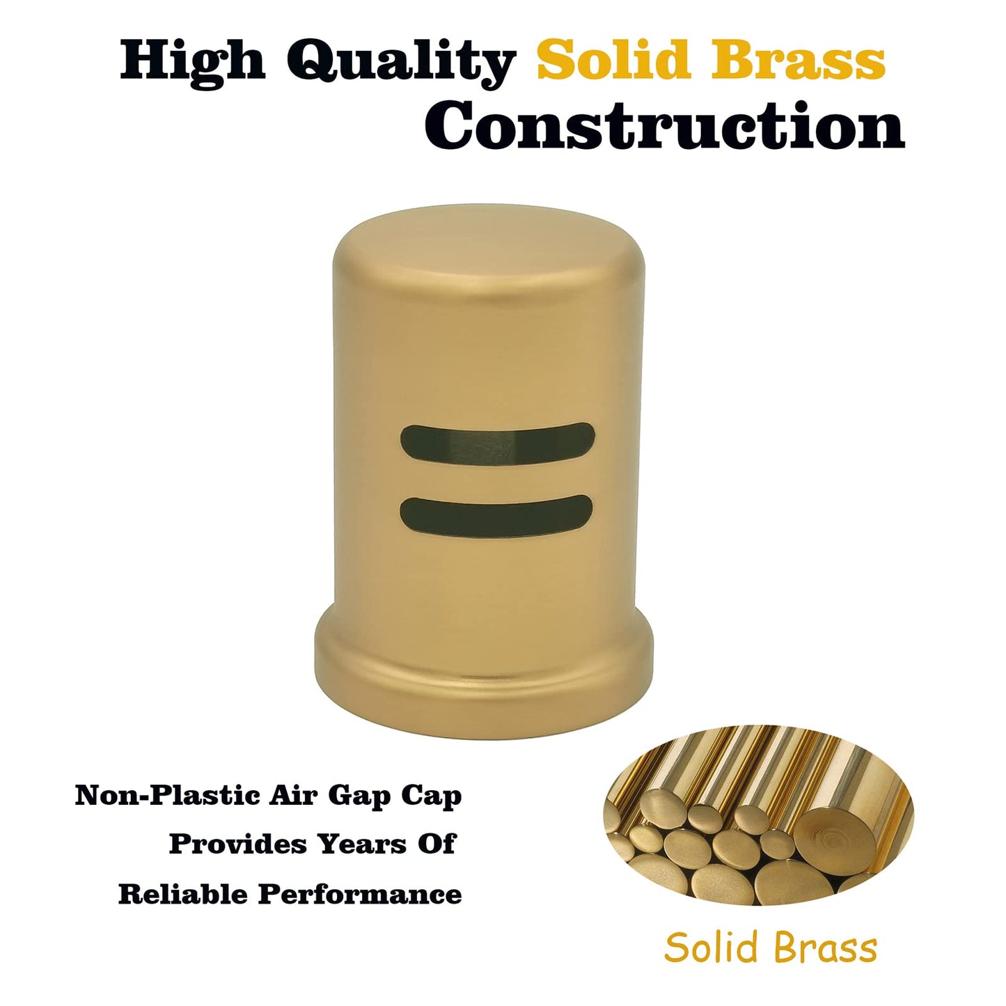 Dishwasher Air Gap Cover Black only, Skirted, Replacement Black air gap dishwasher,Solid Brass,Matte Black Finish
