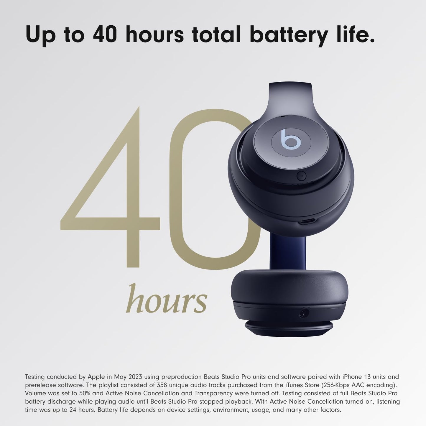 Beats Studio Pro Premium Wireless Over-Ear Headphones- Up to 40-Hour Battery Life, Active Noise Cancelling, Great for Travel & Commuting, USB-C Lossless Audio, Apple & Android Compatible - Navy