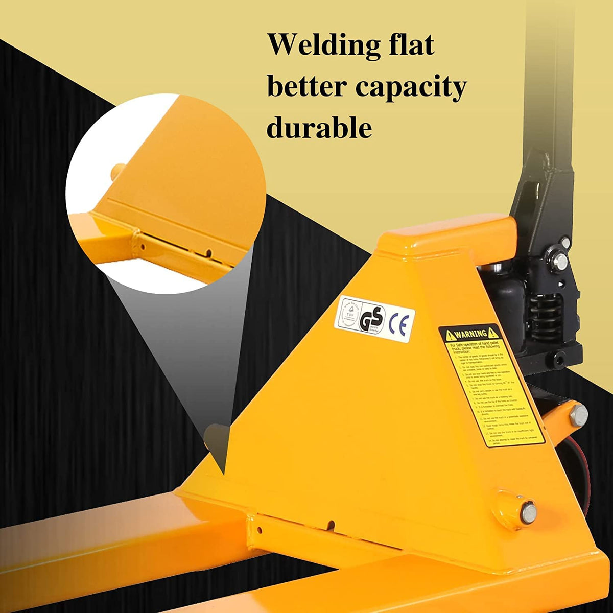 Tory Carrier Pallet Jack Hand Truck Manual Pallet Jacks 6600-Lb. Capacity 27 x 48 Forks Standard Duty, Rubber Handle, PU Wheels