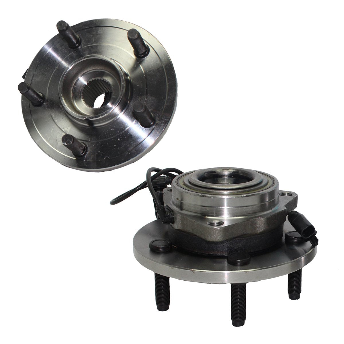 Detroit Axle - 2pc Front Wheel Bearing Hubs for 00-13 Chevy Impala Monte Carlo, 97-08 Pontiac Grand Prix, 06-11 DTS, 05-09 Buick Lacrosse, 06-11 Lucerne, 00-05 Lesabre, Pair Wheel Bearings and Hubs