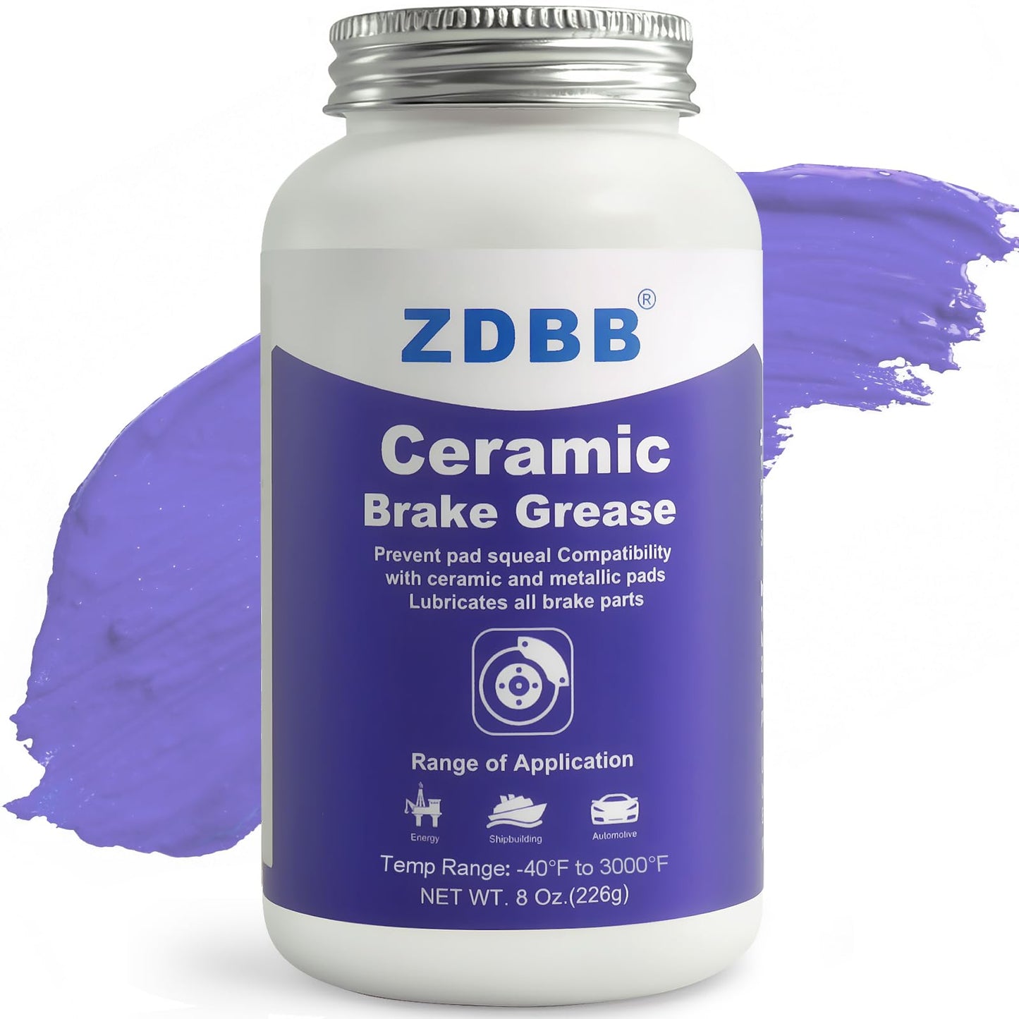 ZDBB Brake Silicone Grease Brake Caliper Guide Pin Lubricant High Temperature Caliper & Pad Lube, Waterproof, Safe for Rubber O-Rings Automotive Grease for Quiet & Smooth Braking 1oz (1-Pack)
